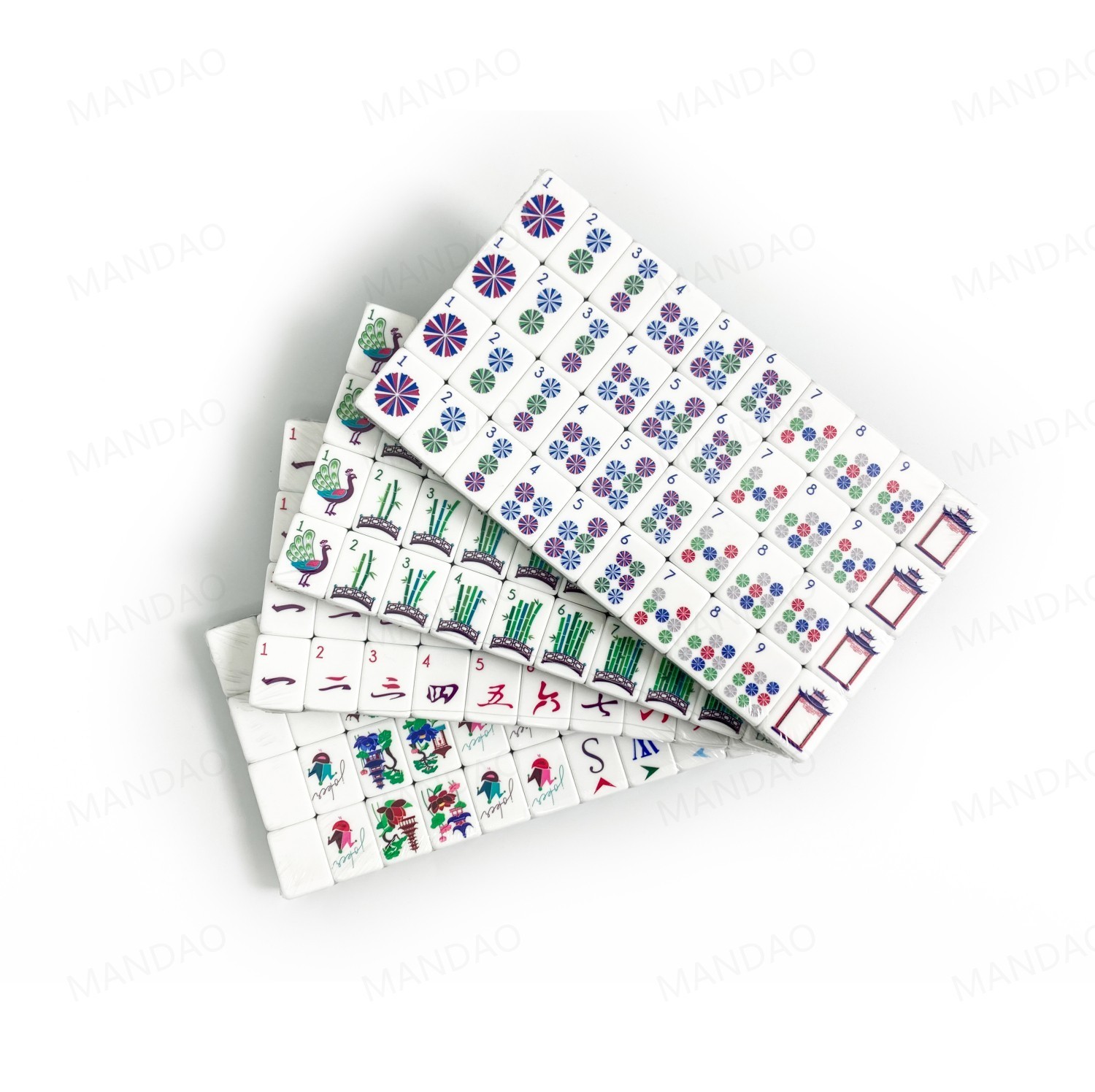 NEW! Vibrant Layered Mahjong Tiles – Full American Set 160Tiles-blue