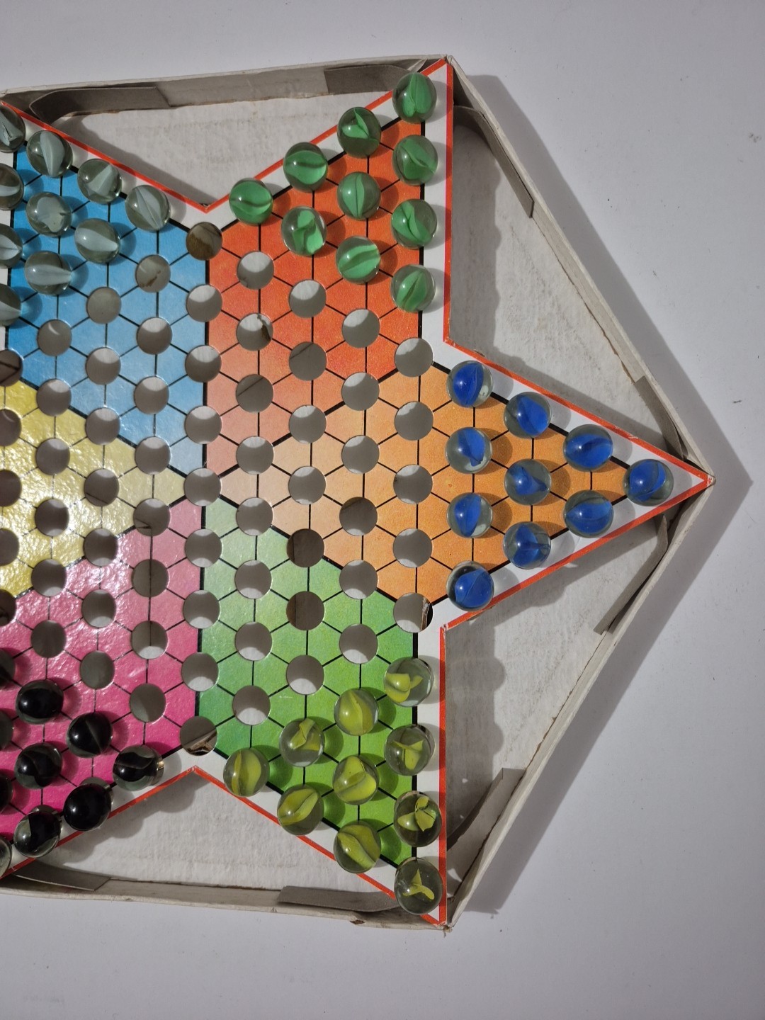 Chinese Checkers PP009 Made in China Schylling Board Game Glass Marbles Complete