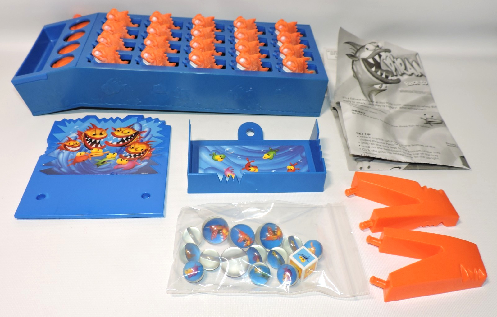 Piranha Panic Board Game, Near Complete, Missing 2 Regular Size Fish Marbles