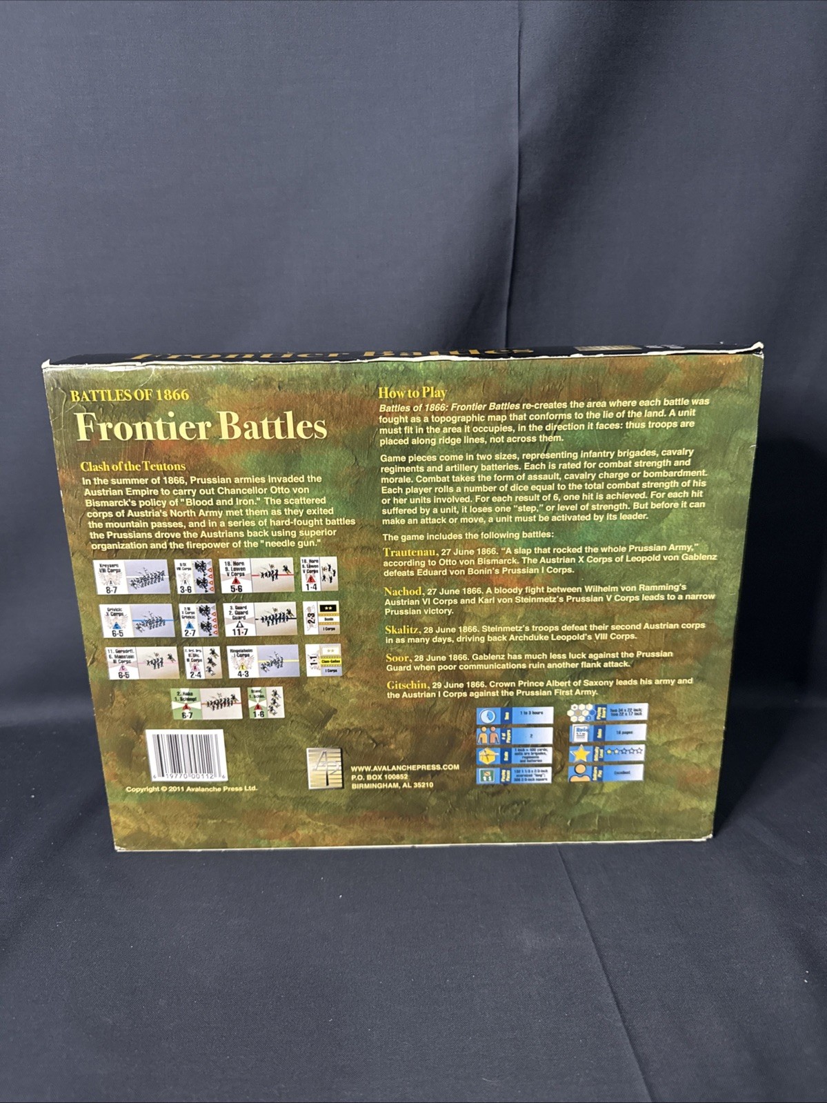 Avalanche Press: War of the Empires: Frontier Battles Battles of 1866 Unpunched
