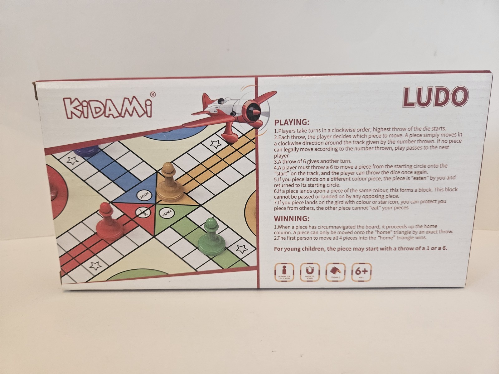 Ludo Kidami Travel Board Game Set, Folding Design Magnetic NEW