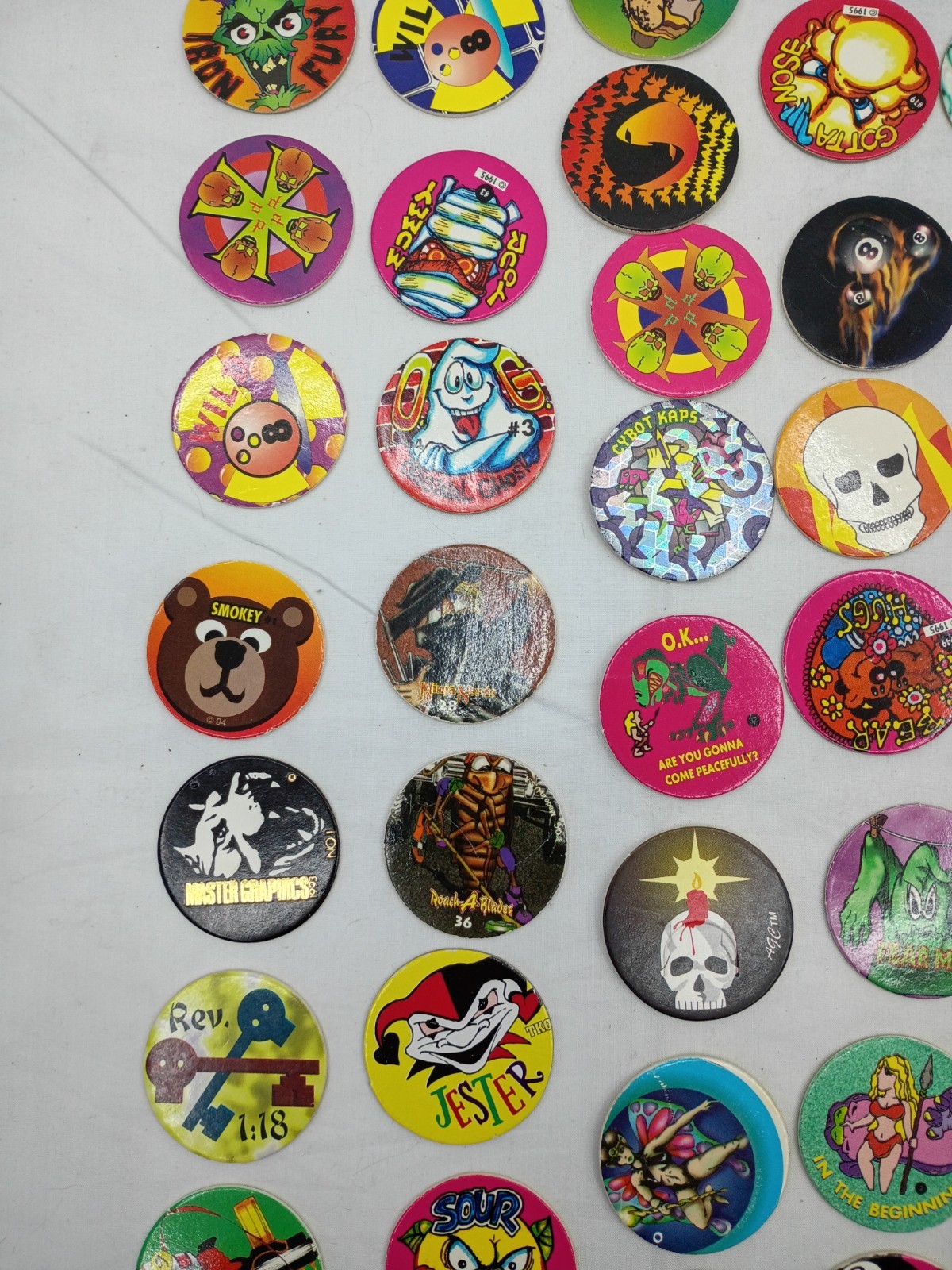 Lot of 220 Pogs / Milk Caps, Vintage 1990s Retro Nostalgia! Mix Take A Look!