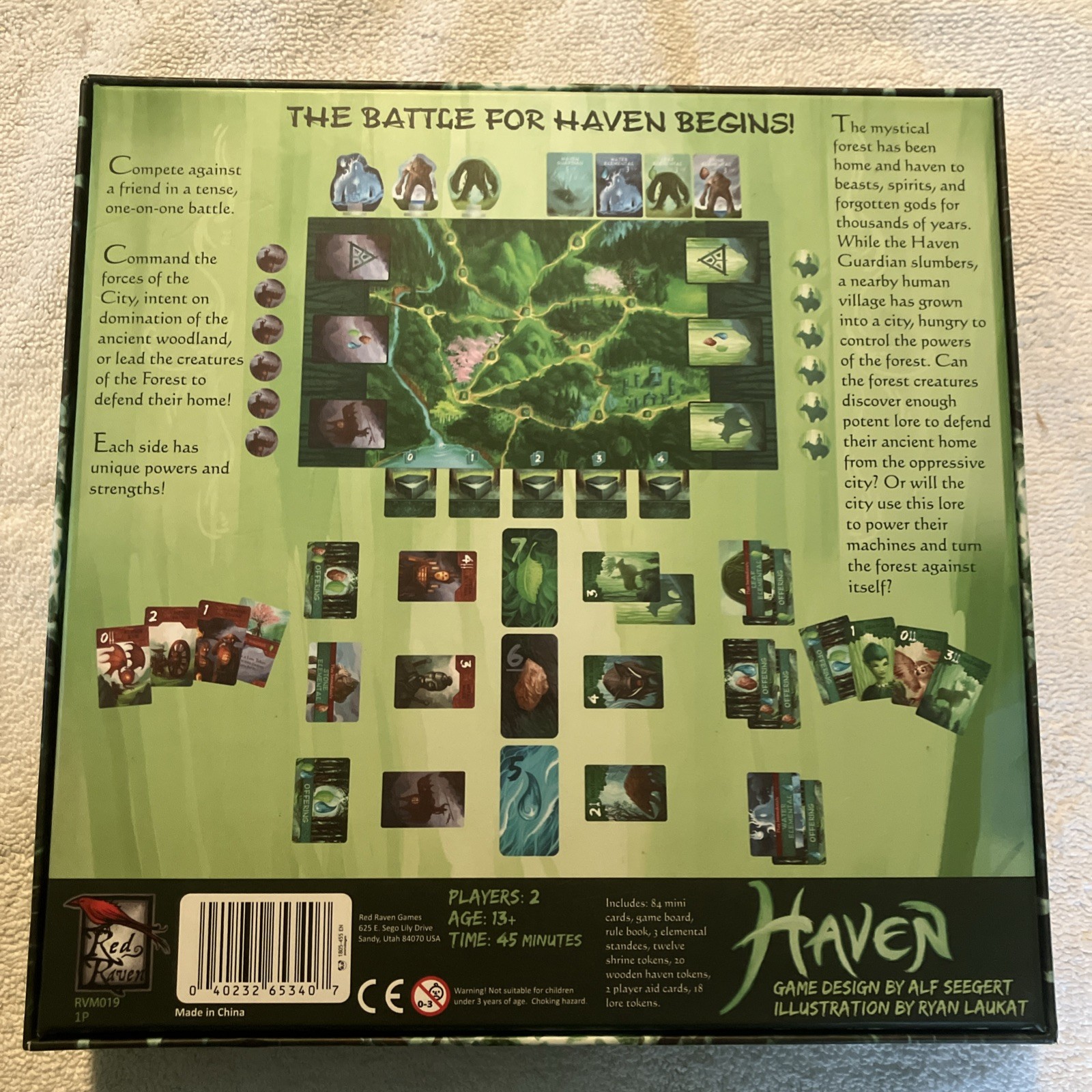 Haven Board Game Red Raven Games Alf Seegert Ryan Laukat Fantasy COMPLETE