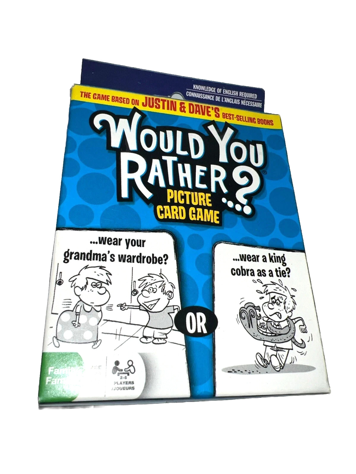 WOULD YOU RATHER BE? PICTURE CARD GAME,FUN FAMILY BASES ON JUSTIN & DAVE’S BOOKS