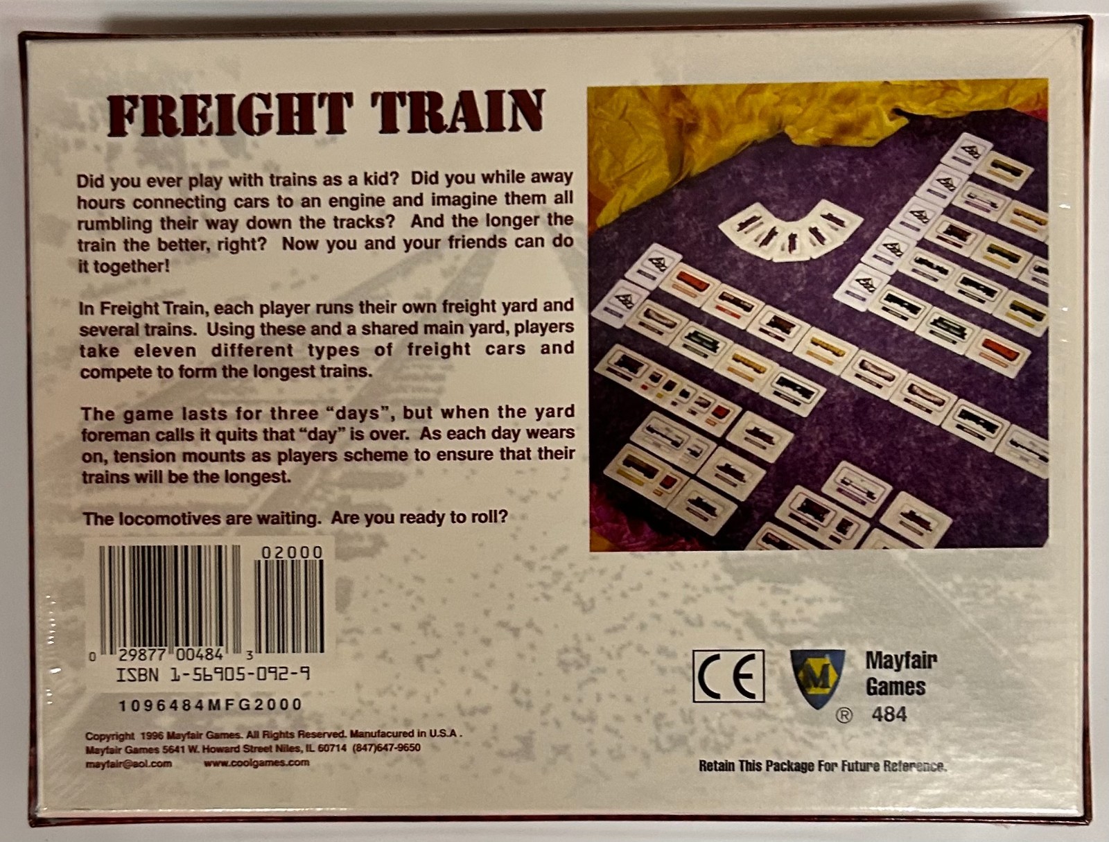 Vintage Mayfair Games Freight Train 1993 NEW in Shrink