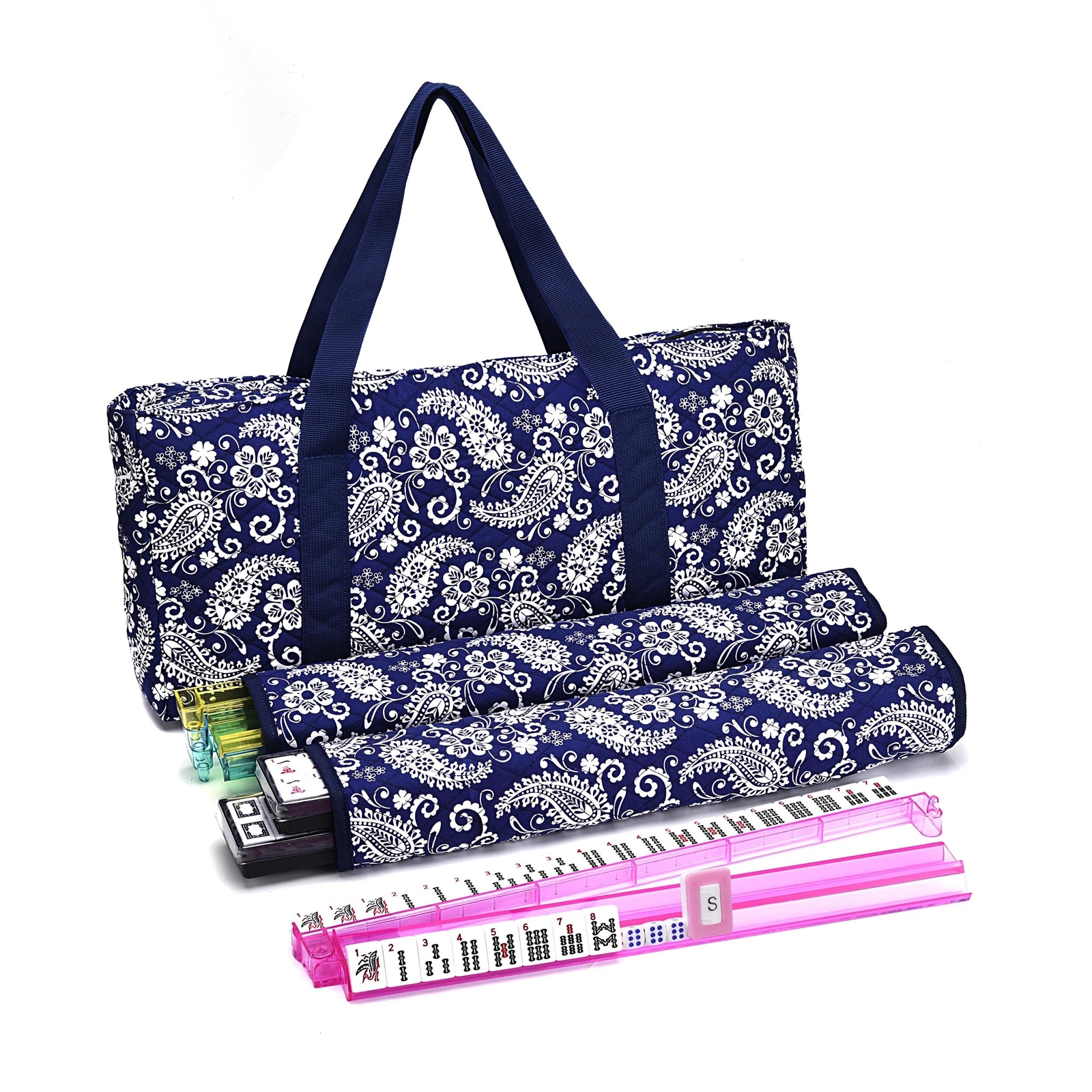 Mose Cafolo American Mahjong Game Set, Blue Paisley Carrying Bag,166 Premium …