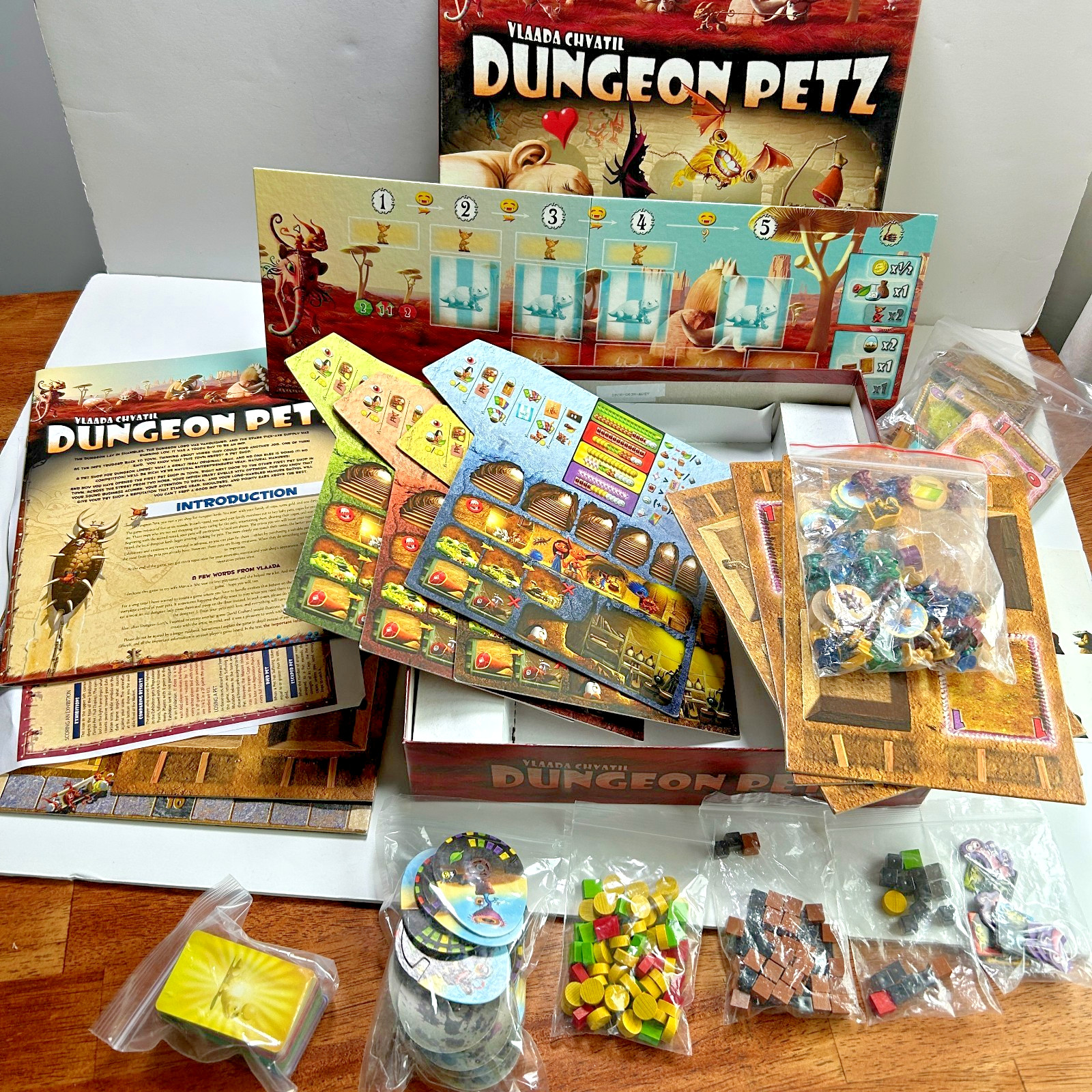 DUNGEON PETZ BOARD GAME Complete Czech Games Edition Some Stickers Used