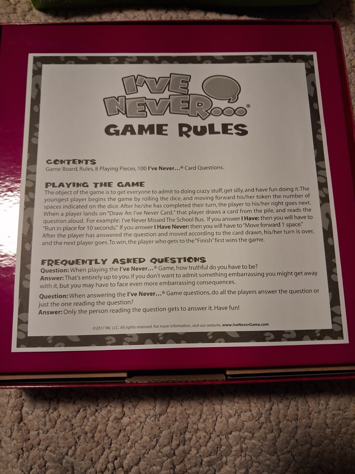 I’ve Never…The Outrageous Game of Truth – Sleepover or Party Game! – INI 2003