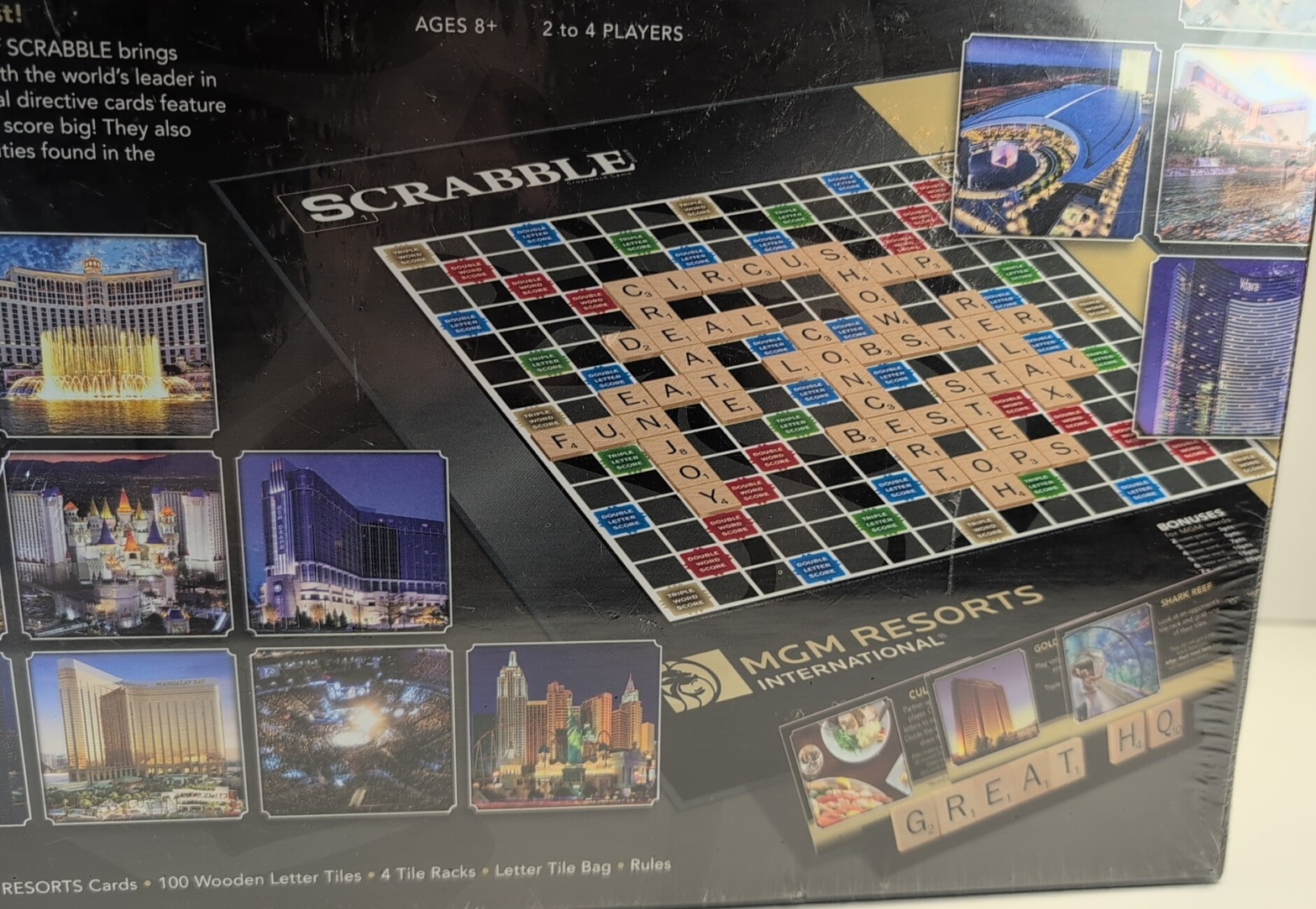 NEW! SEALED! SCRABBLE MGM RESORTS INTERNATIONAL USAOPOLY CROSSWORD BOARD GAME 8+
