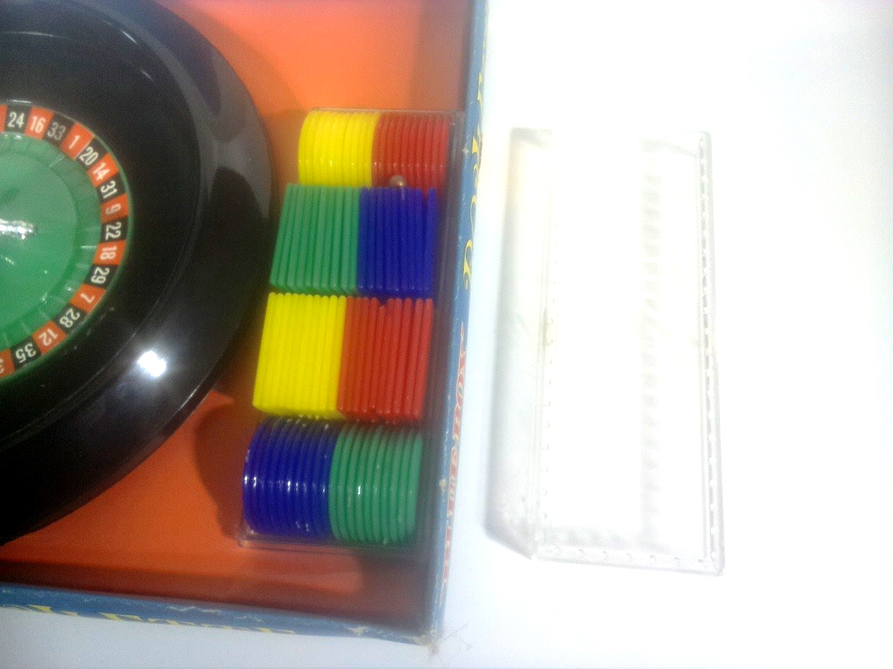 Blue Box Roulette Wheel Game #6082 Tabletop 1970s Casino Gambling Game Set VTG