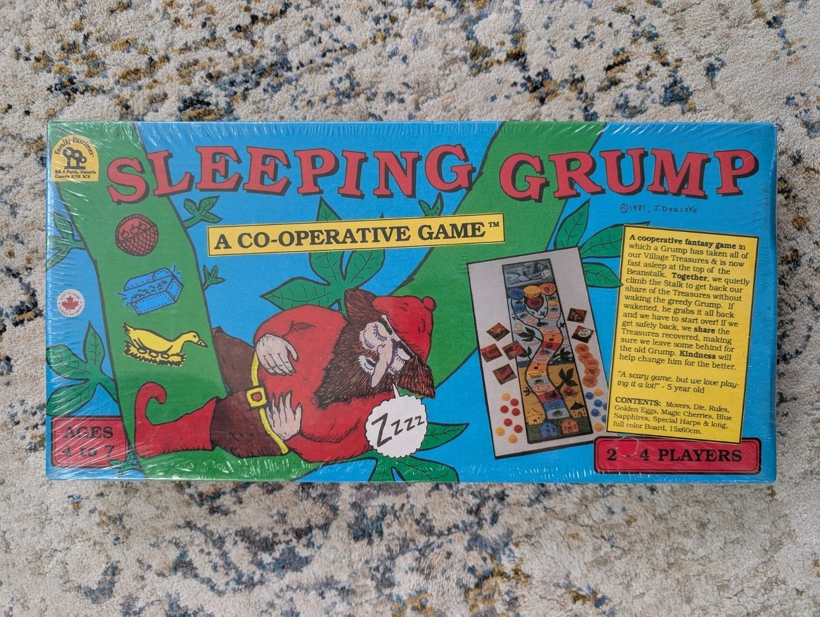 Vintage SLEEPING GRUMP A Co-Operative Game Ages 4-7 Brand New Sealed 1981
