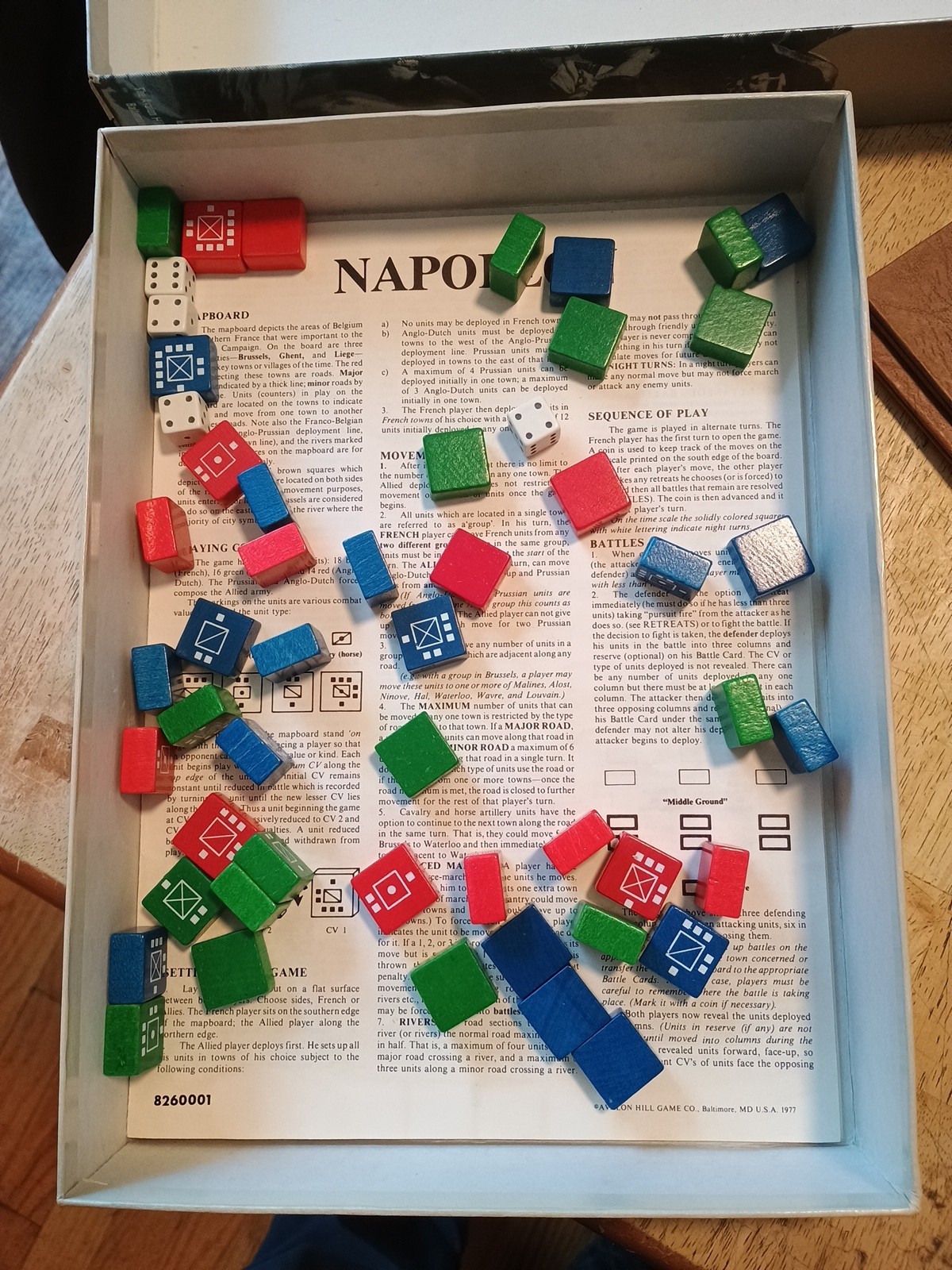 1977 NAPOLEON WATERLOO CAMPAIGN BOARD GAME by AVALON HILL – COMPLETE