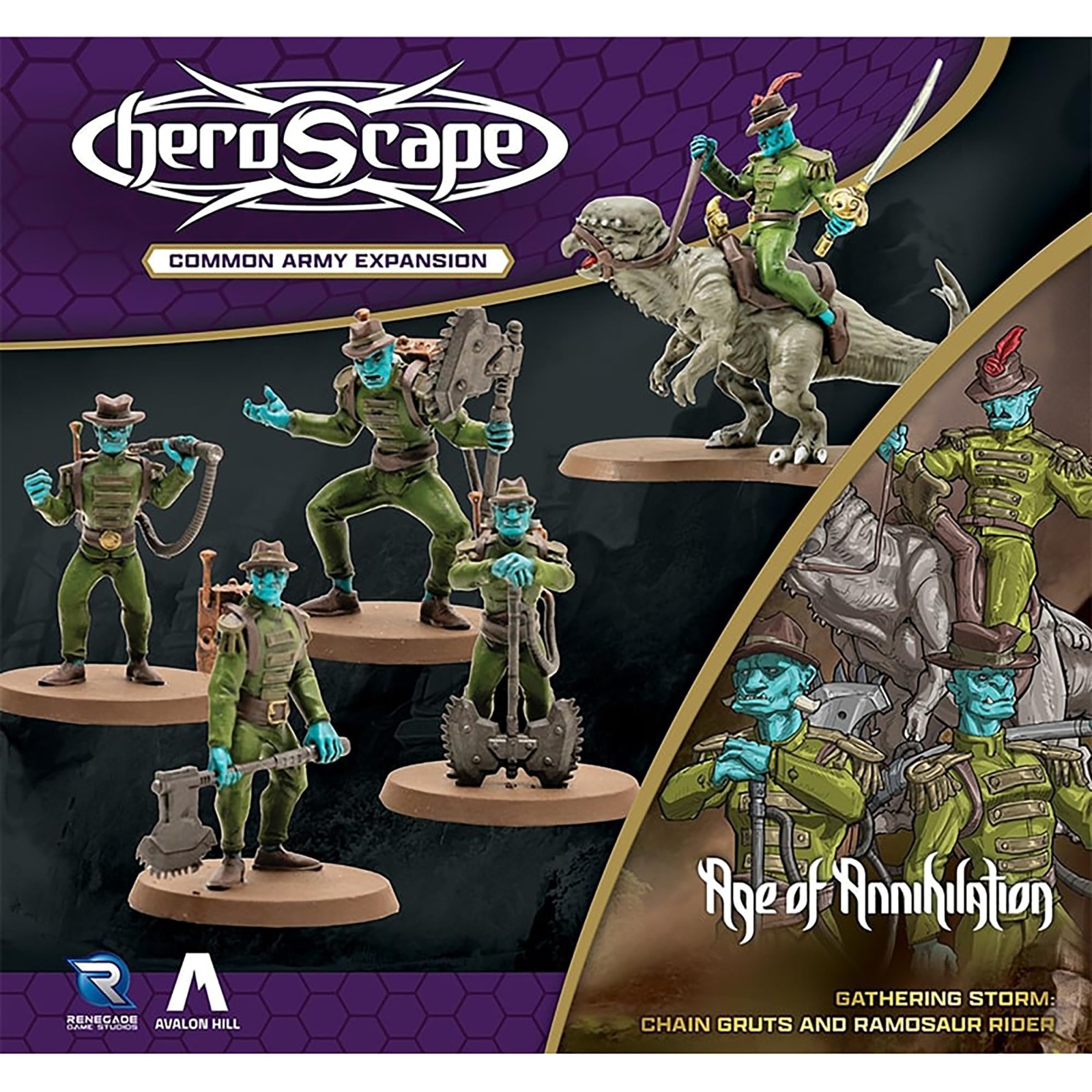 Heroscape: Chain Gruts & Ramosaur Rider – Renegade Game Studios