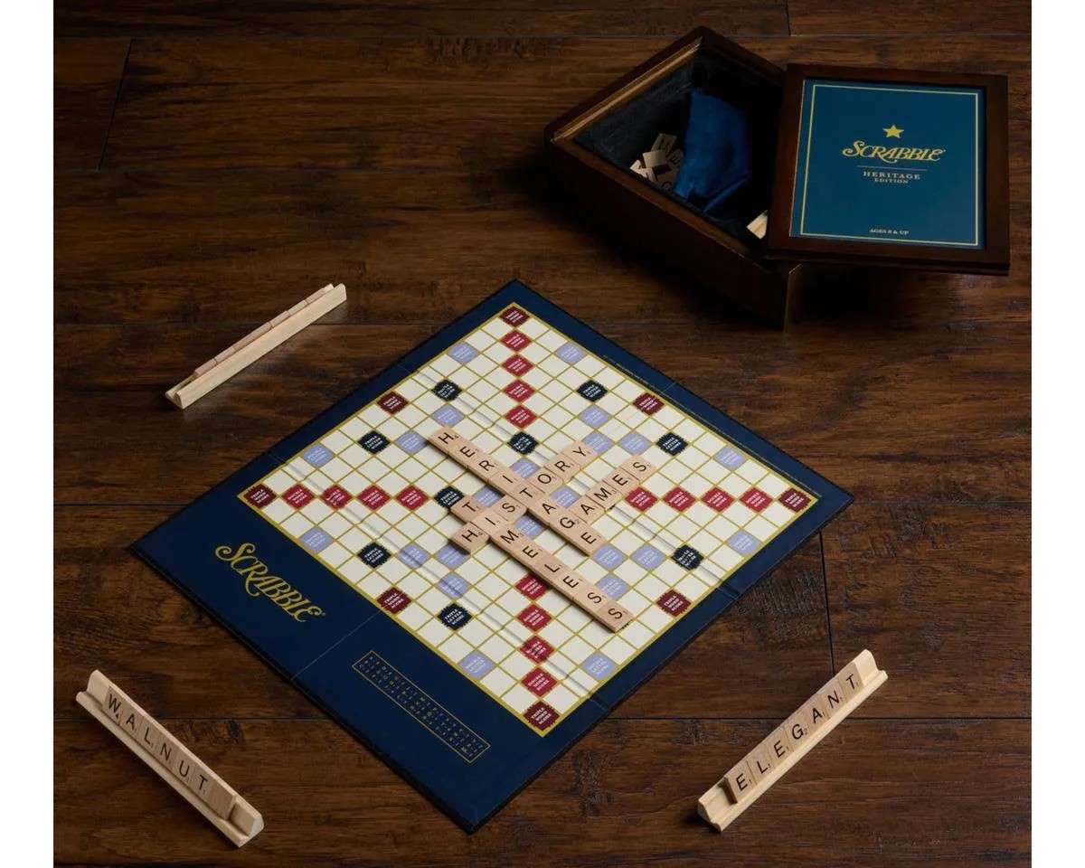 Scrabble | Heritage Edition Board Game | Walnut Storage Box | Brand New-In Box |