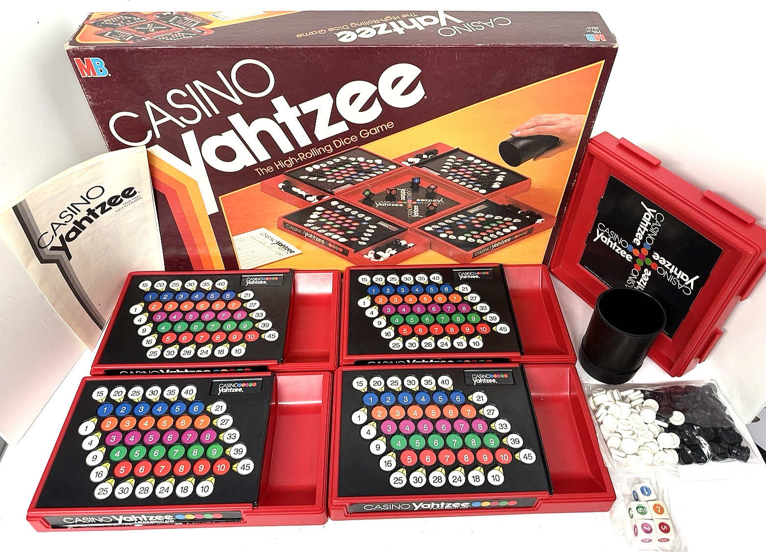 Casino Yahtzee High Rolling Dice Game Milton Bradley 1986 COMPLETE