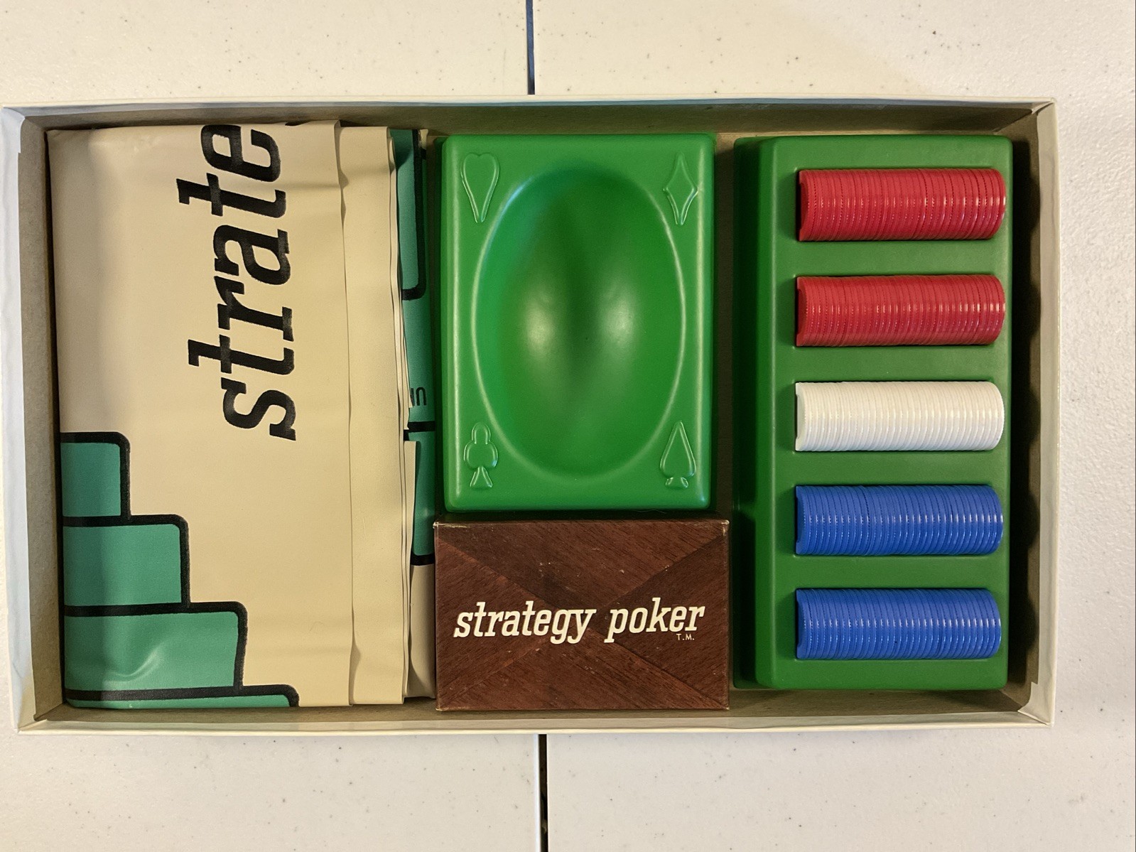 STRATEGY POKER Board Game (1967 Milton Bradley) — Complete in Box