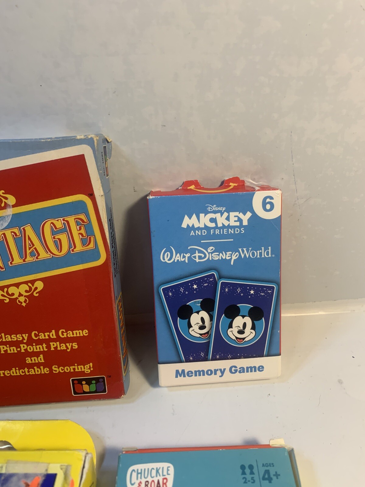 6 Assorted Kids Card Games FLASH CARDS Disney Old Maid Go Fish Vantage Insects