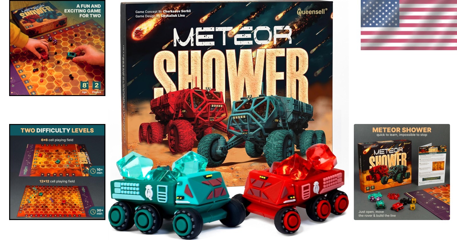 Engaging Meteor Shower Board Game – 2 Players, Perfect for Family Game Night