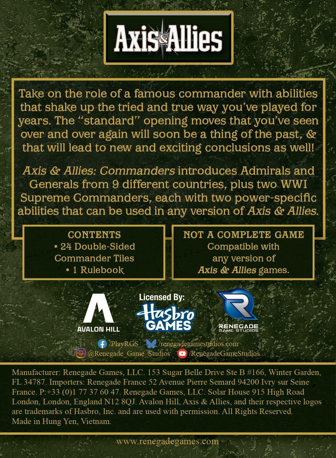 Axis & Allies: Commanders Expansion