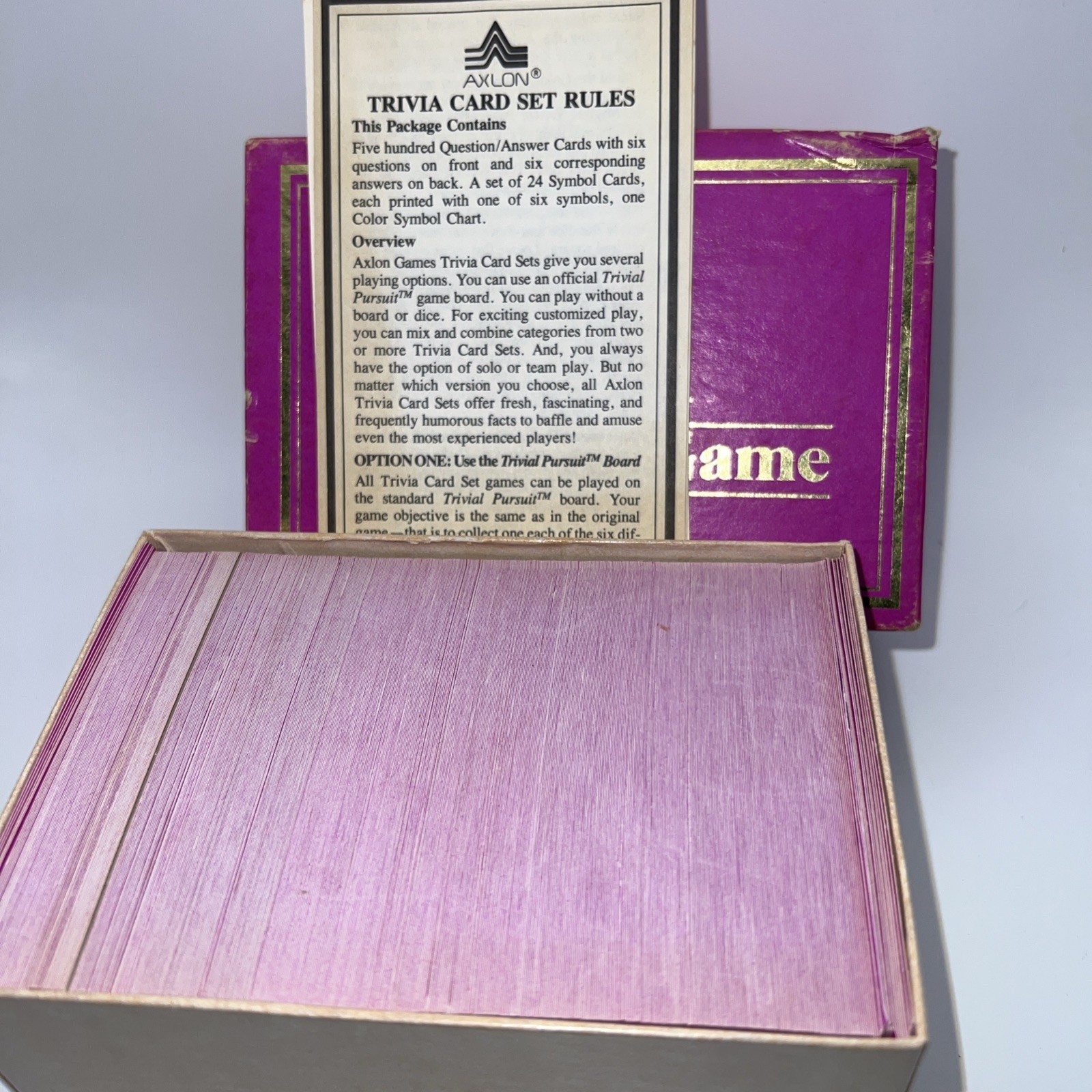 Women’s trivia card set AXLON~The “Not for Women Only” game w/inst VTG 1984