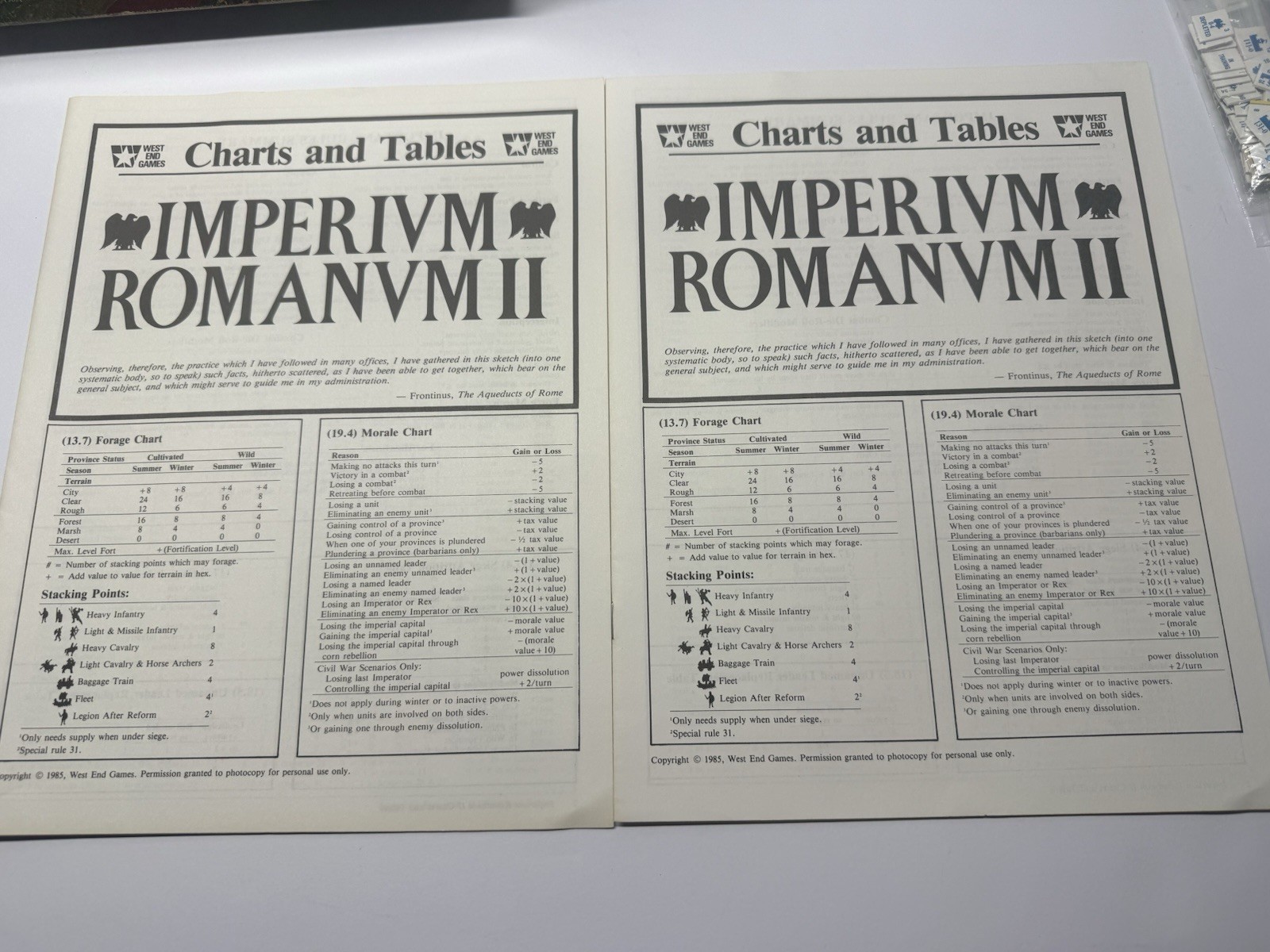 Imperium Romanum II: The Rise and Fall of the Roman Empire West End Games 1985