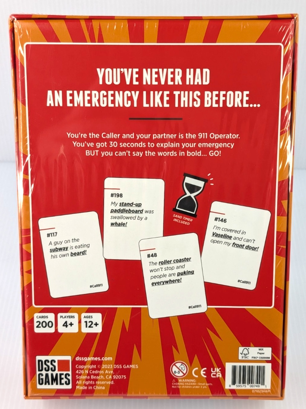 CALL 911! A Family Game of Unexpected Emergencies a Card Games for Adults New
