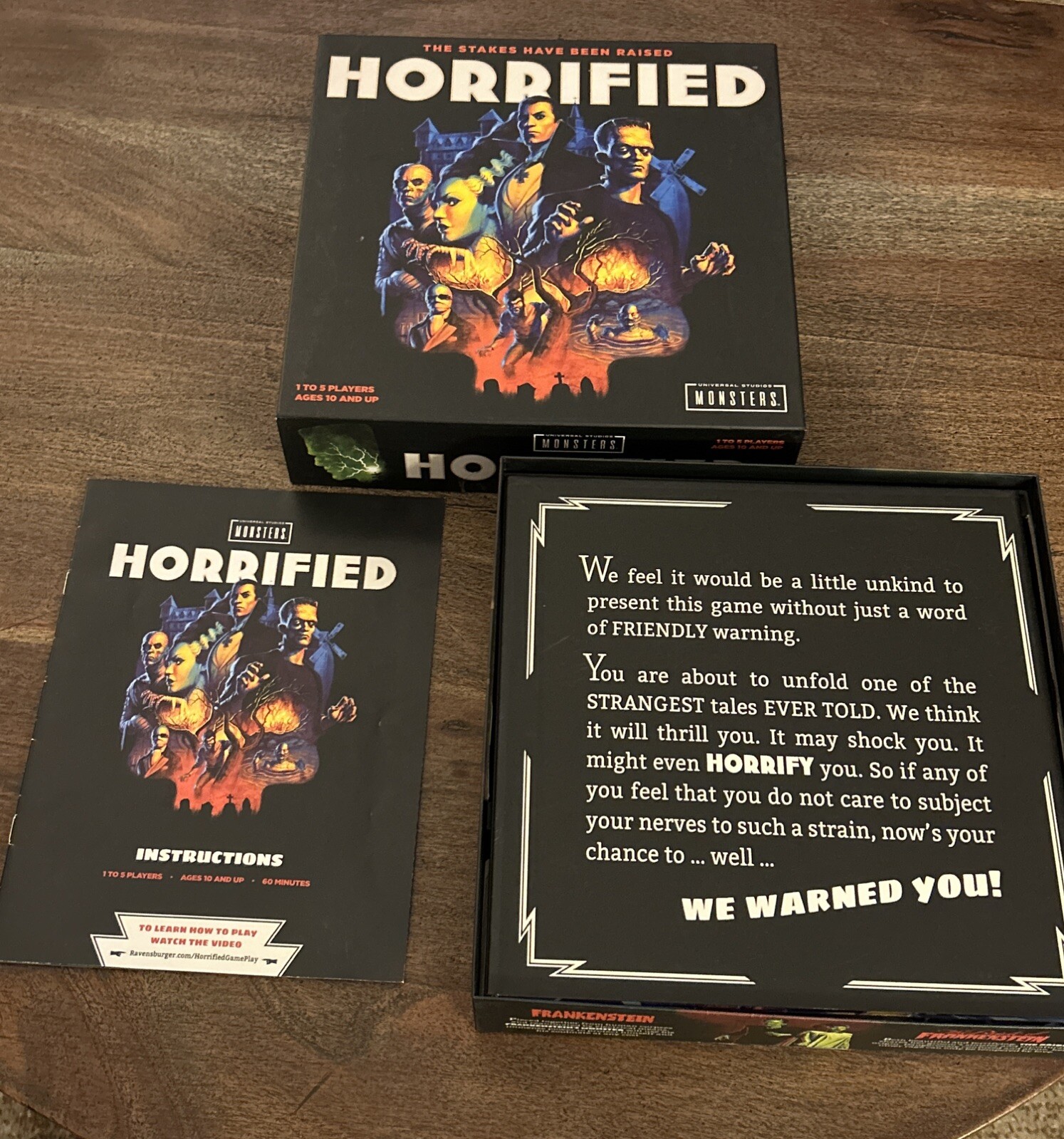 Universal Studios HORRIFIED Monsters Strategy Board Game Ravensburger Complete