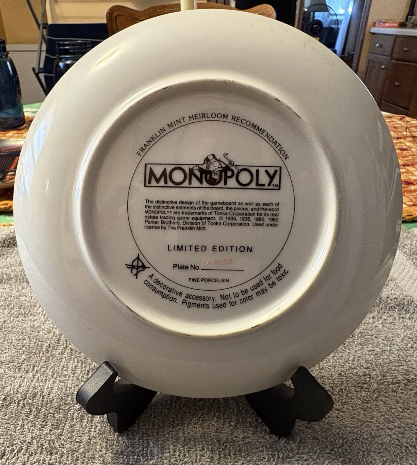 Franklin Mint Monopoly Game 60th Anniversary Millionaire’s Wooden Wall Clock