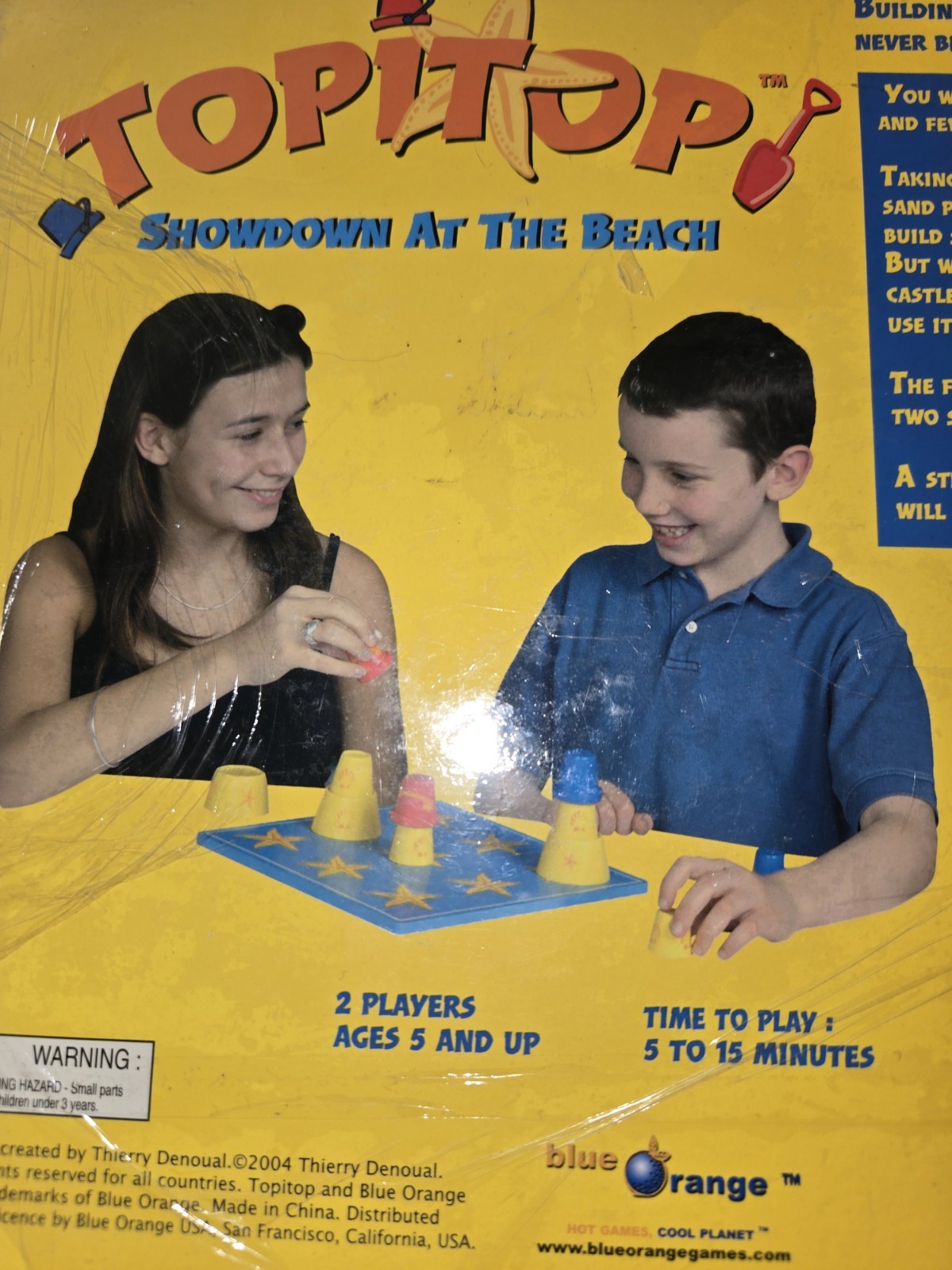 Topitop Wooden Game Blue 2004 Showdown At The Beach Ages 5+ New Sealed FreeS&H