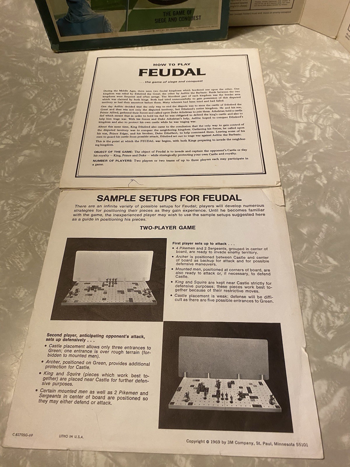 Feudal 3M Vintage 1967 Bookshelf Board Game Seige and Conquest-Missing 1 Piece