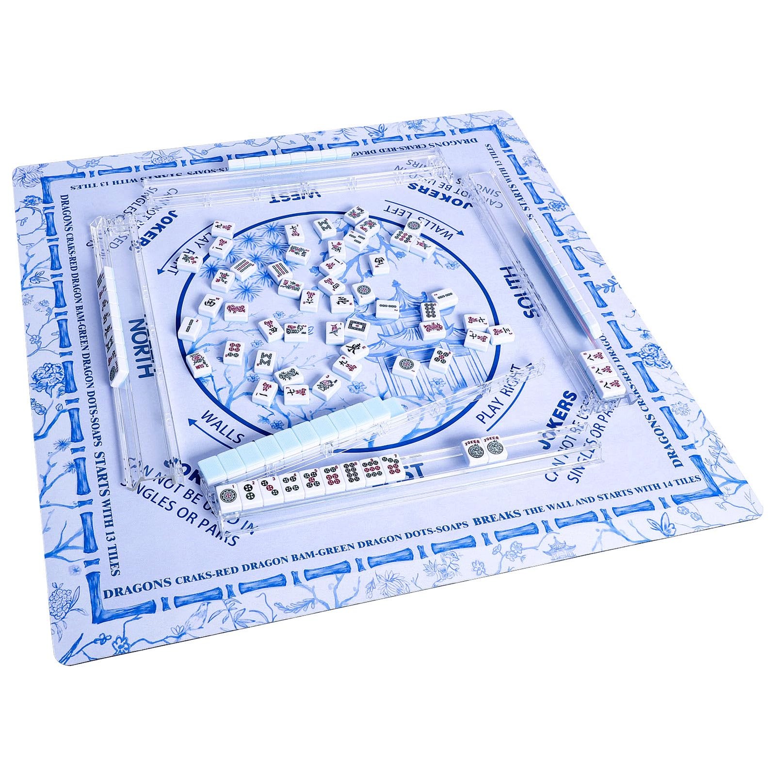 4PCS Clear Mahjong Racks with Pushers for 166 American Mahjong Tiles, Mahjong…