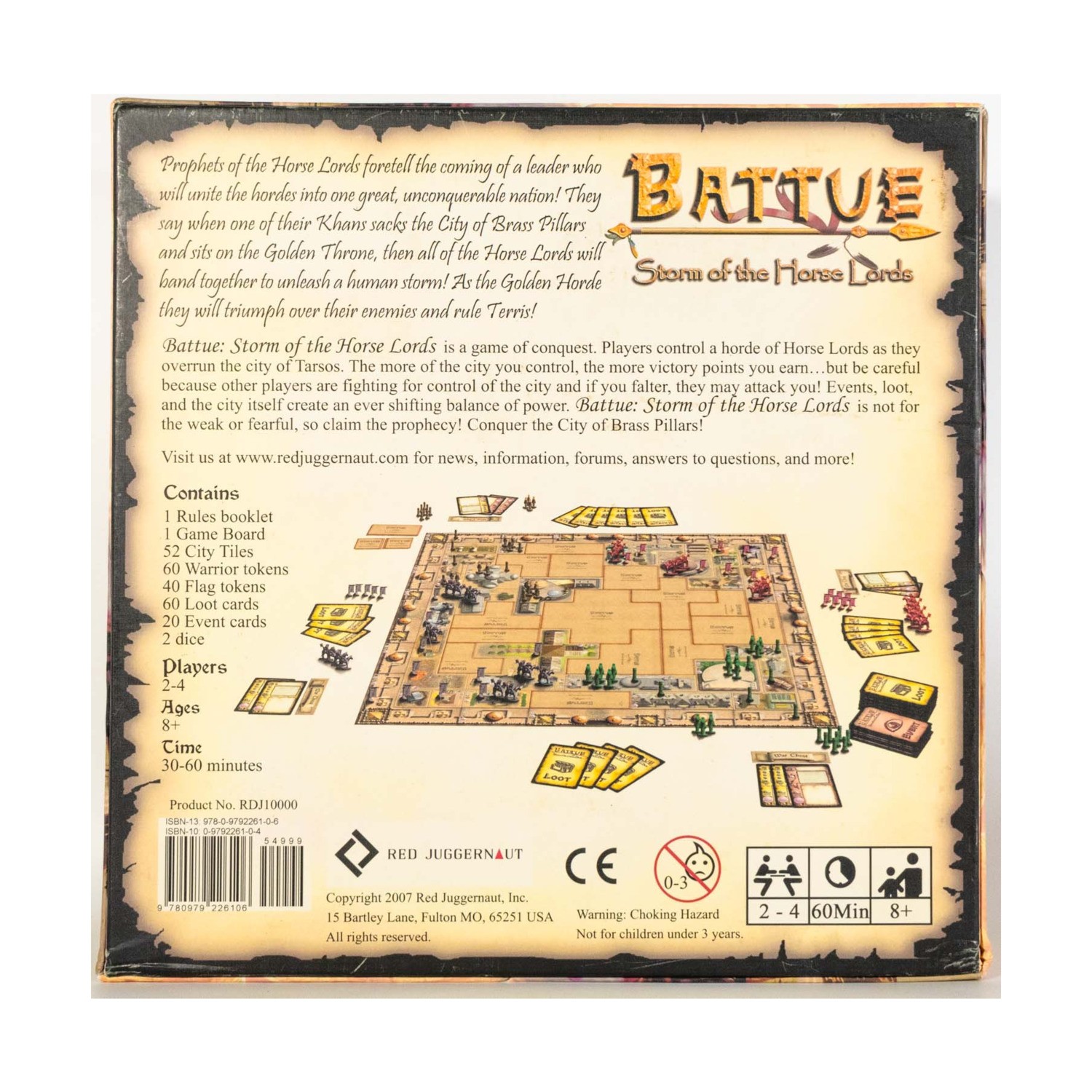 Red Juggernaut Boardgame Battue – Storm of the Horse Lords Box VG+/NM