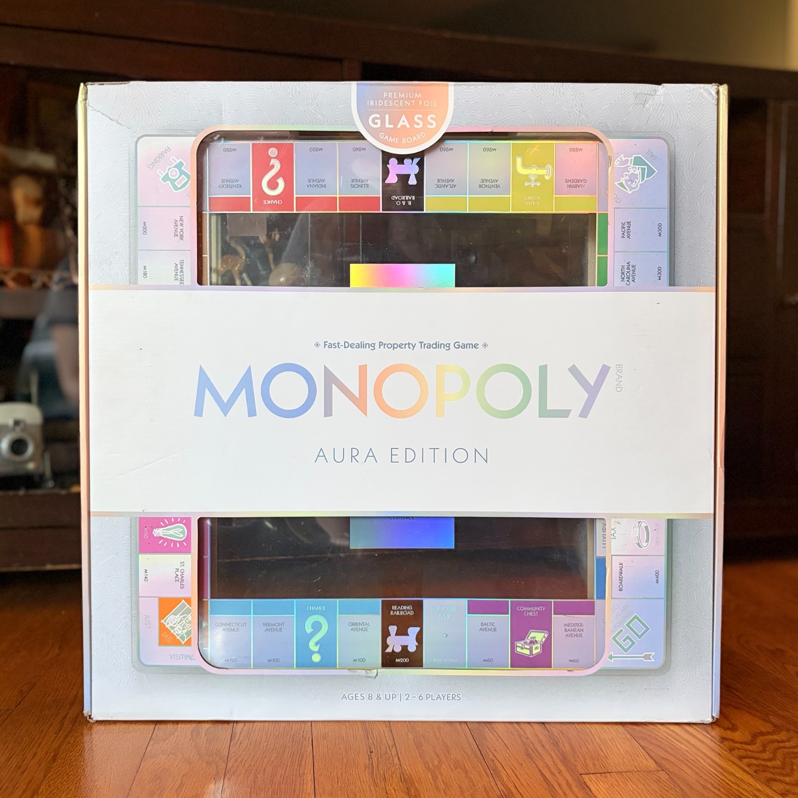 Monopoly Aura Edition Glass Board Game WS Game Company 2024 Complete Open Box
