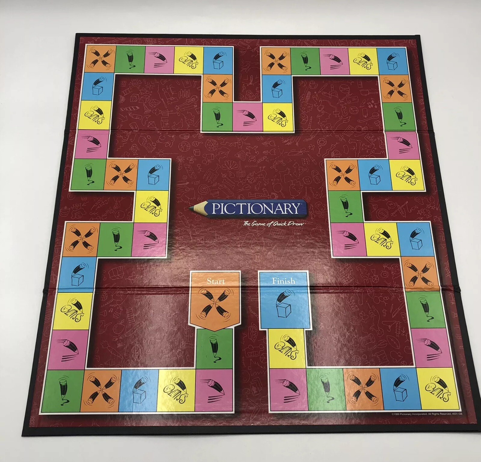 Pictionary Replacement Game Board And Instructions 2000 The Game Of Quick Draw