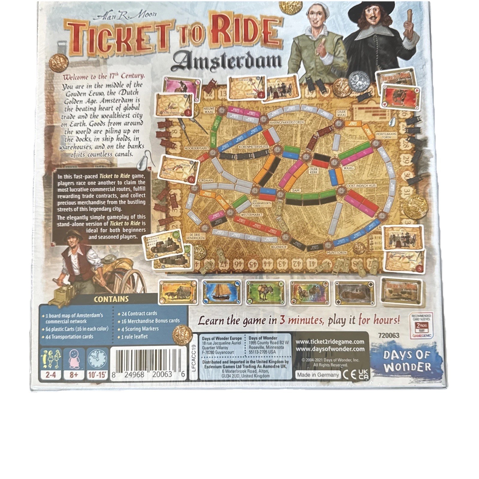 NEW! Ticket To Ride Amsterdam Board Game Days of Wonder Alan R Moon Train Cards