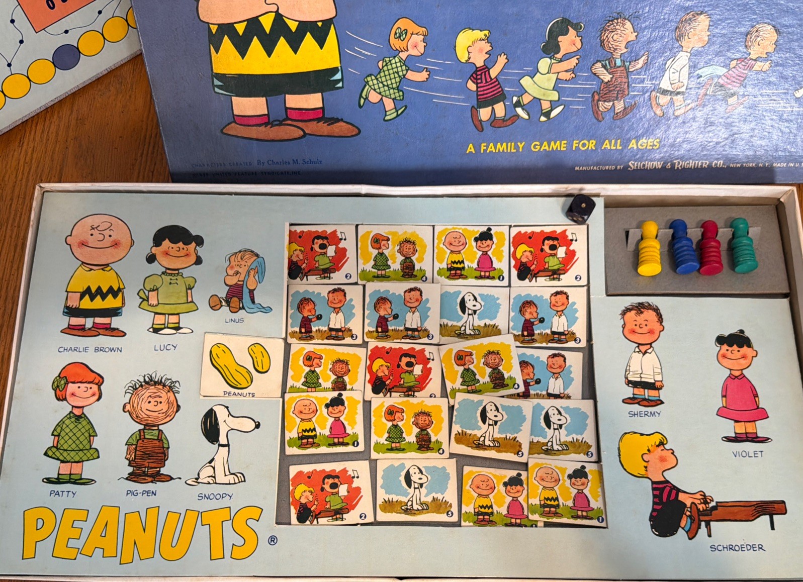 1959 PEANUTS: THE GAME OF CHARLIE BROWN AND HIS PALS GAME BY S & R COMPLETE