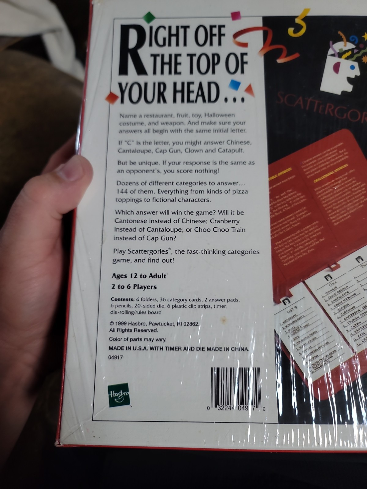 The Game of SCATTERGORIES – Milton Bradley 1999 Brand New