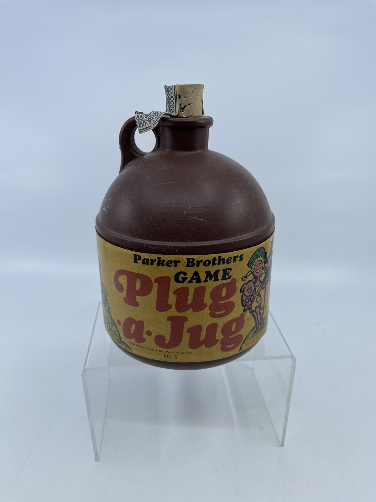 VINTAGE 1969 Parker Brothers PLUG-A-JUG Game #8 WHISKEY JUG with CORK ~ USA