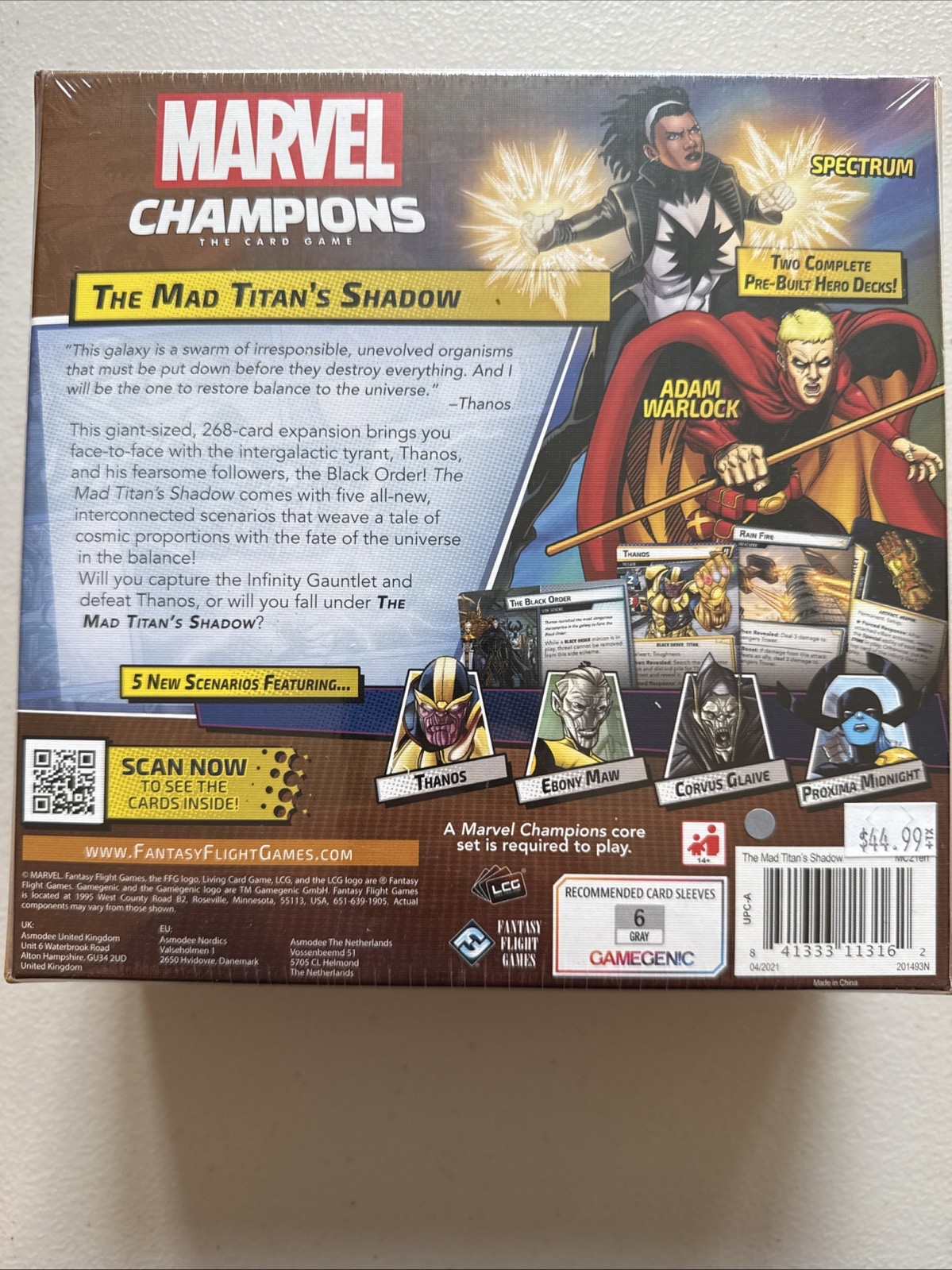 Marvel Champions Mad Titan’s Shadow Campaign Expansion | Thanos | New, Sealed