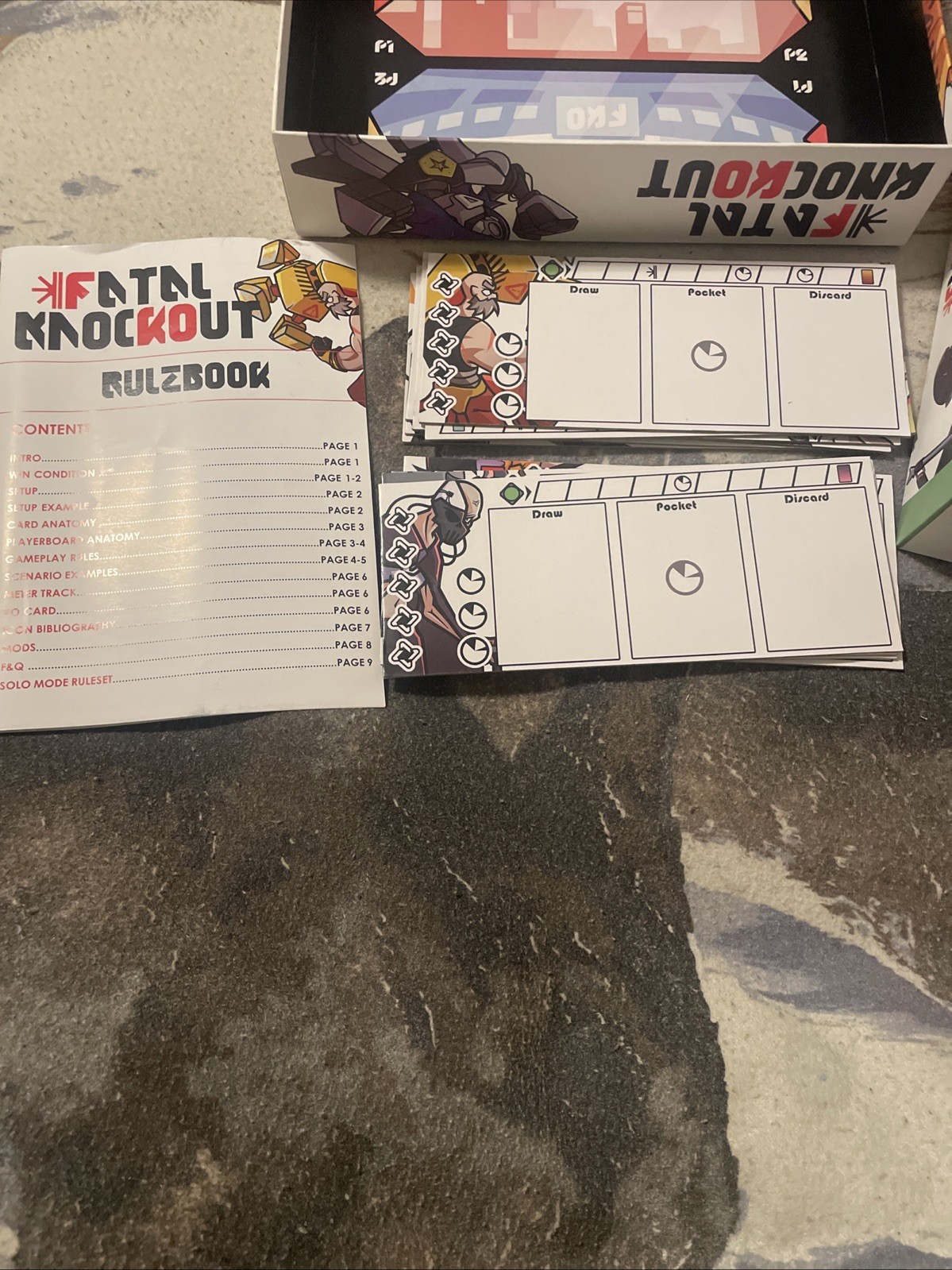 Fatal Knockout Board Game Crab Studios Kickstarter Game + Oddities Expansion