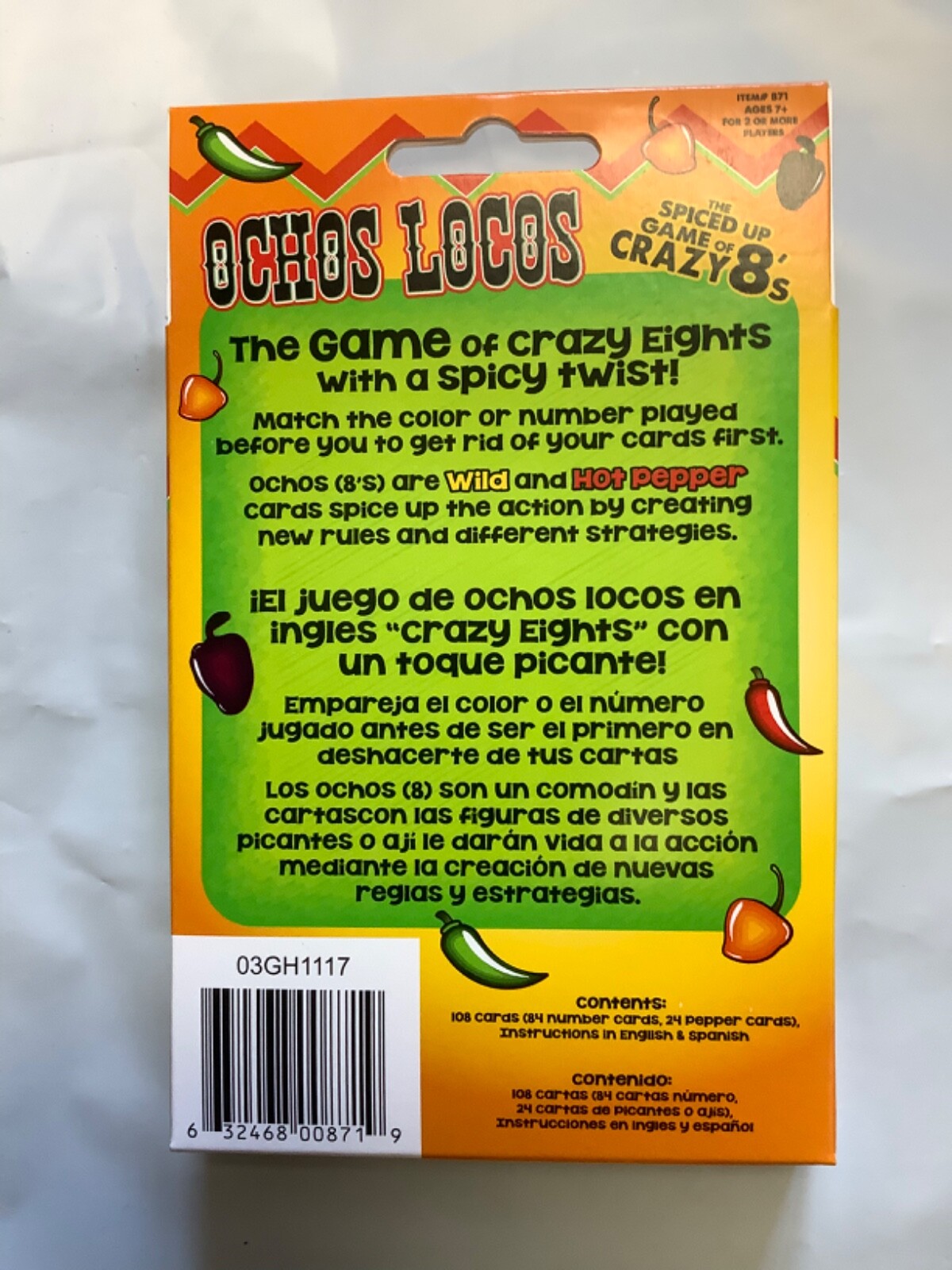 Endless Games OCHOS LOCOS Card Game Spiced Up Crazy 8’s English / Spanish Age 7+
