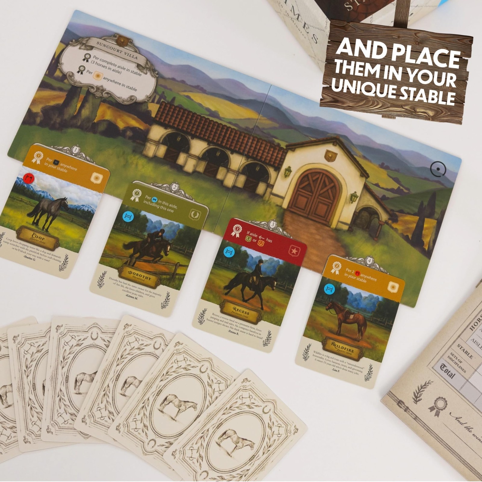 Family Card Game – Cozy Board Game for Kids & Adults, Unique Horses, 1-5 Players