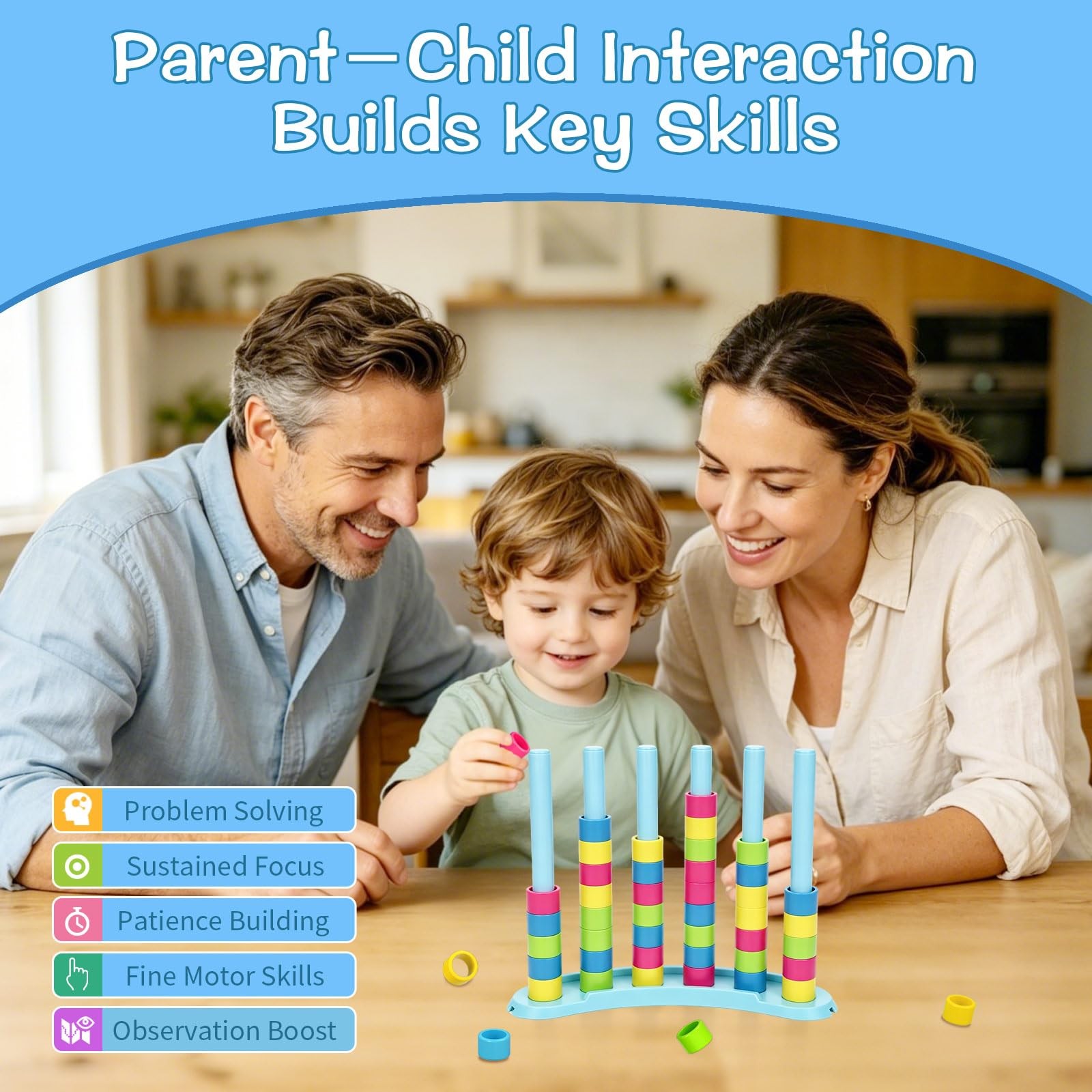 Color Matching Challenge Game – Fast Pattern Color Sorting & Stacking Toys, F…