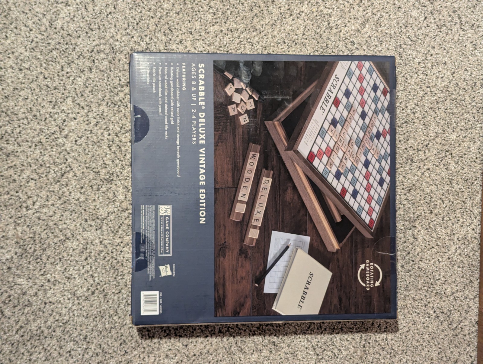 WS Game Company Scrabble Deluxe Vintage Edition with Rotating Game Board