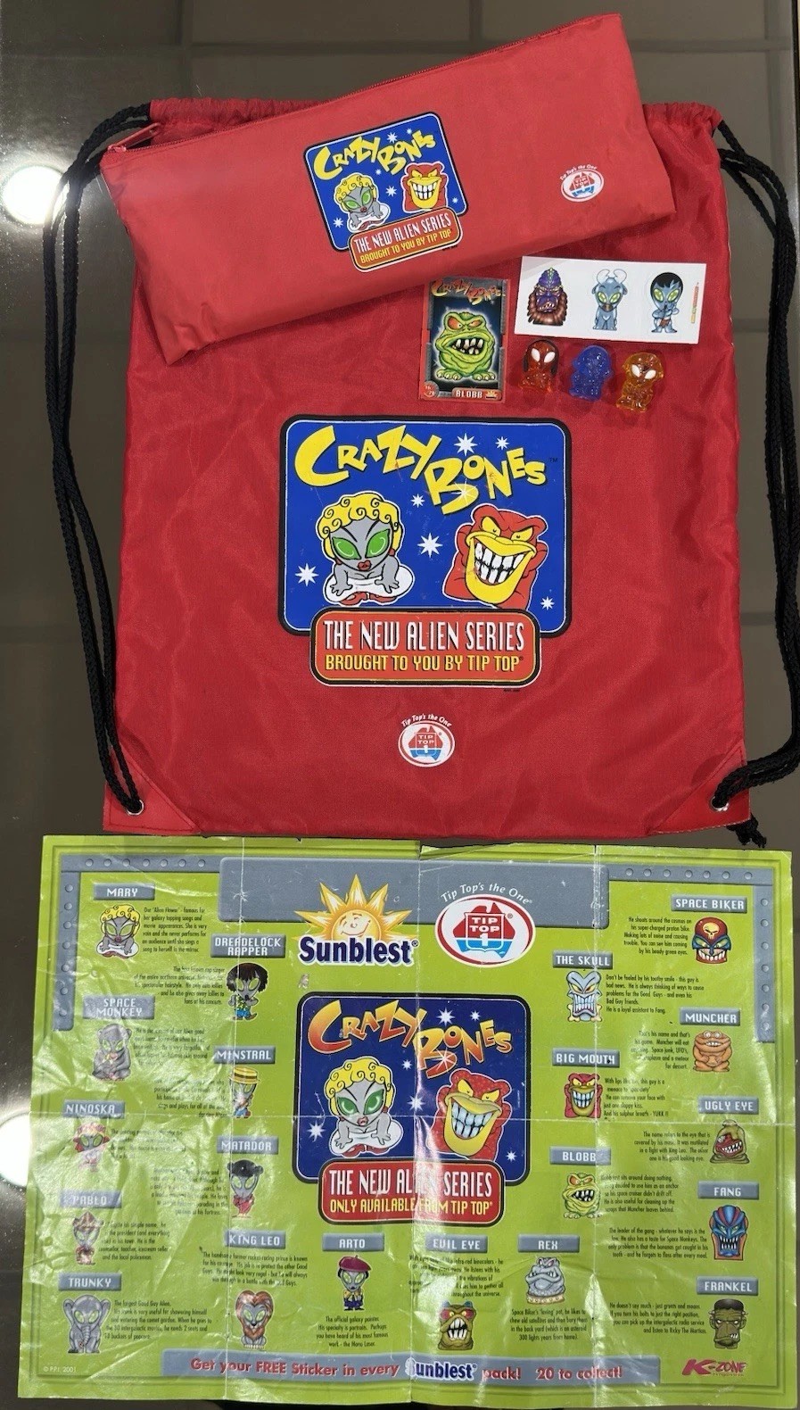 Gogo’s Crazy Bones Sunblest Aliens Ice Cream Australia 2001 K-Zone Tip Top Bundle