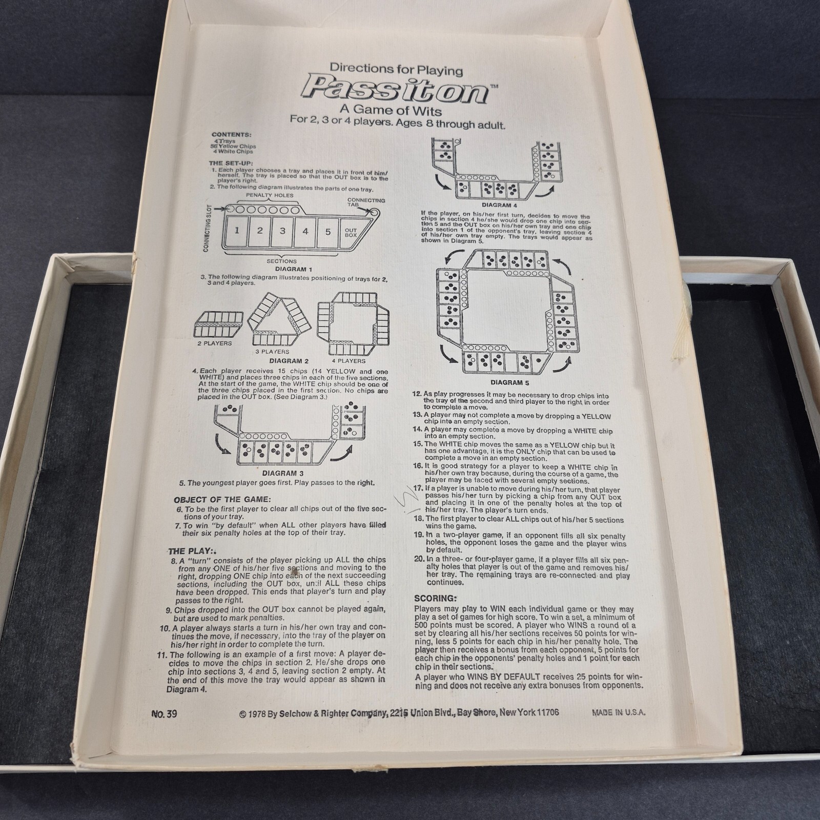 Vintage Selchow & Righter Pass It On Game A Game of Wits 1978