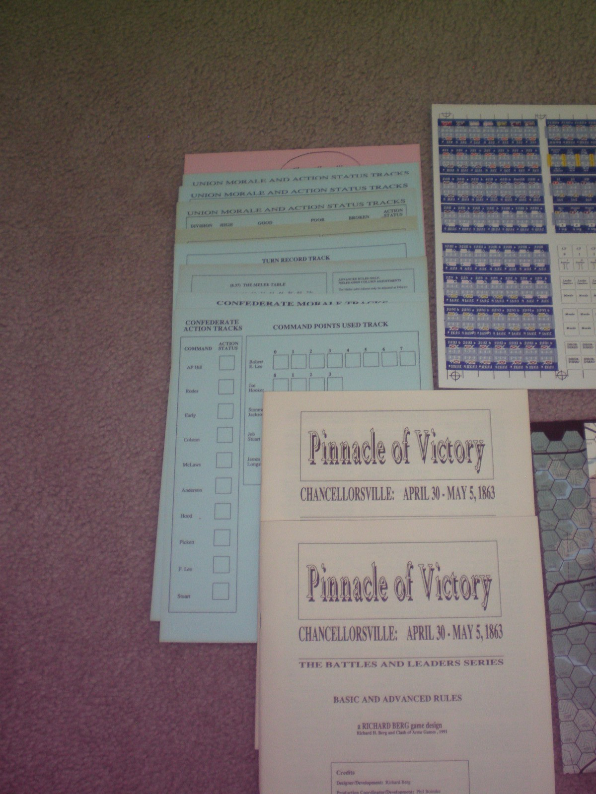 Chancellorsville by Clash of Arms Games & Richard Berg War Game Board Unpunched