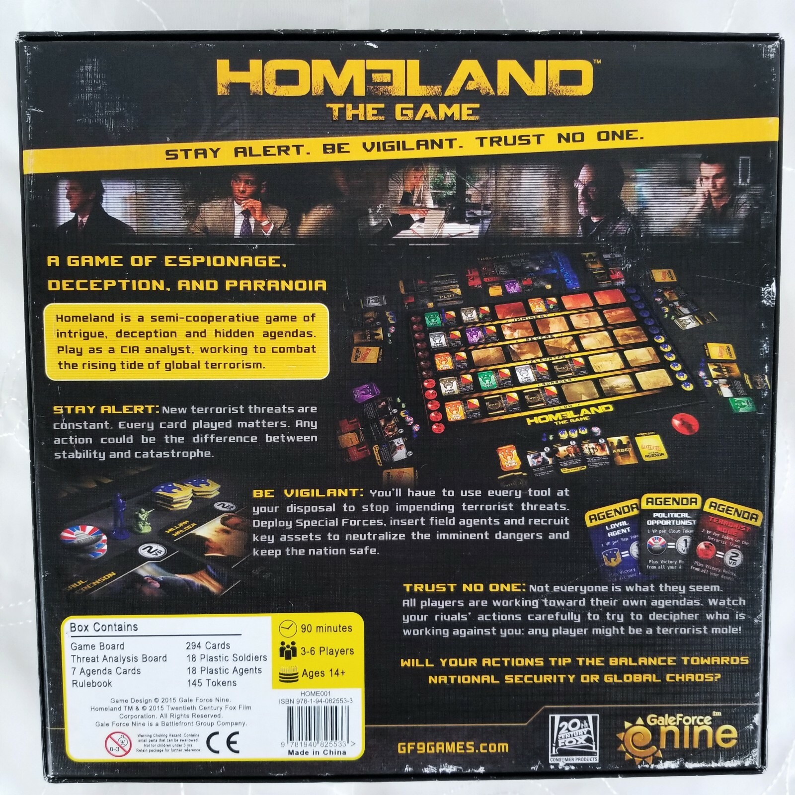 Homeland The Game Board Game Gale Force Nine Crime 2015 Strategy New Unsealed