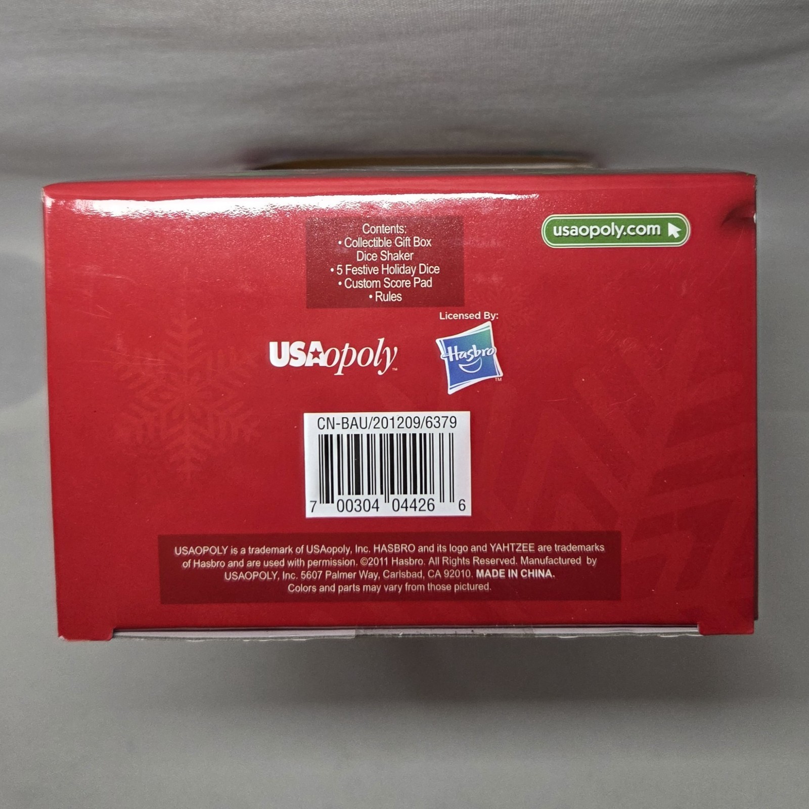 Yahtzee 2011 Christmas Holiday Edition-Family Dice Game-Hasbro-USAopoly-NEW