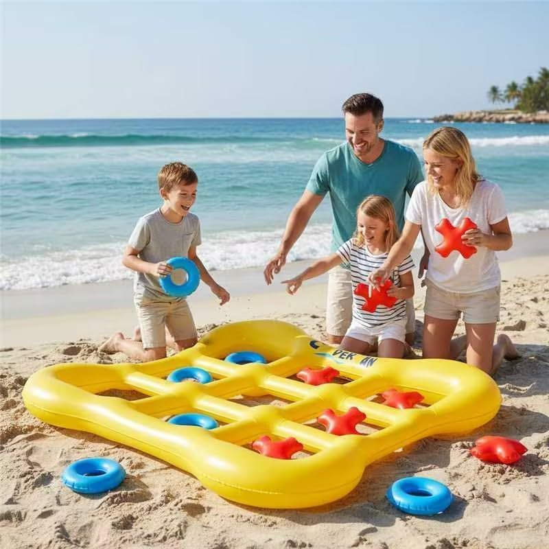 Pool Games Set Giant Inflatable Tic-Tac-Toe Board with 10 Balls 2-10 Players 4.6